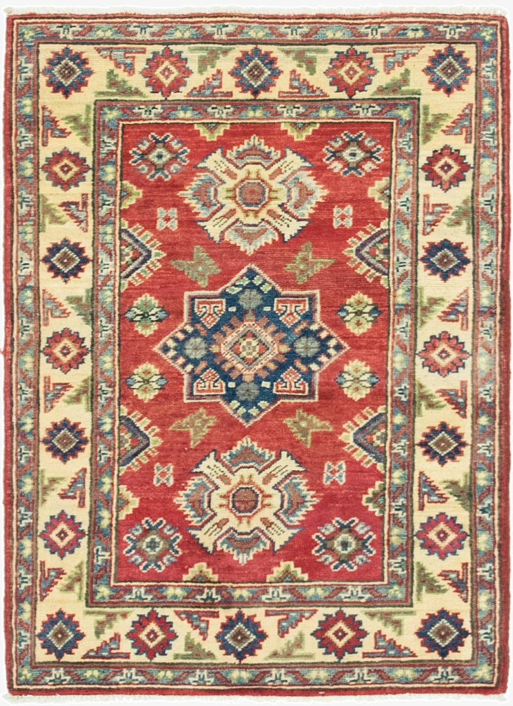  2' 8 x 3' 10  Hand Knotted Kazak Rug