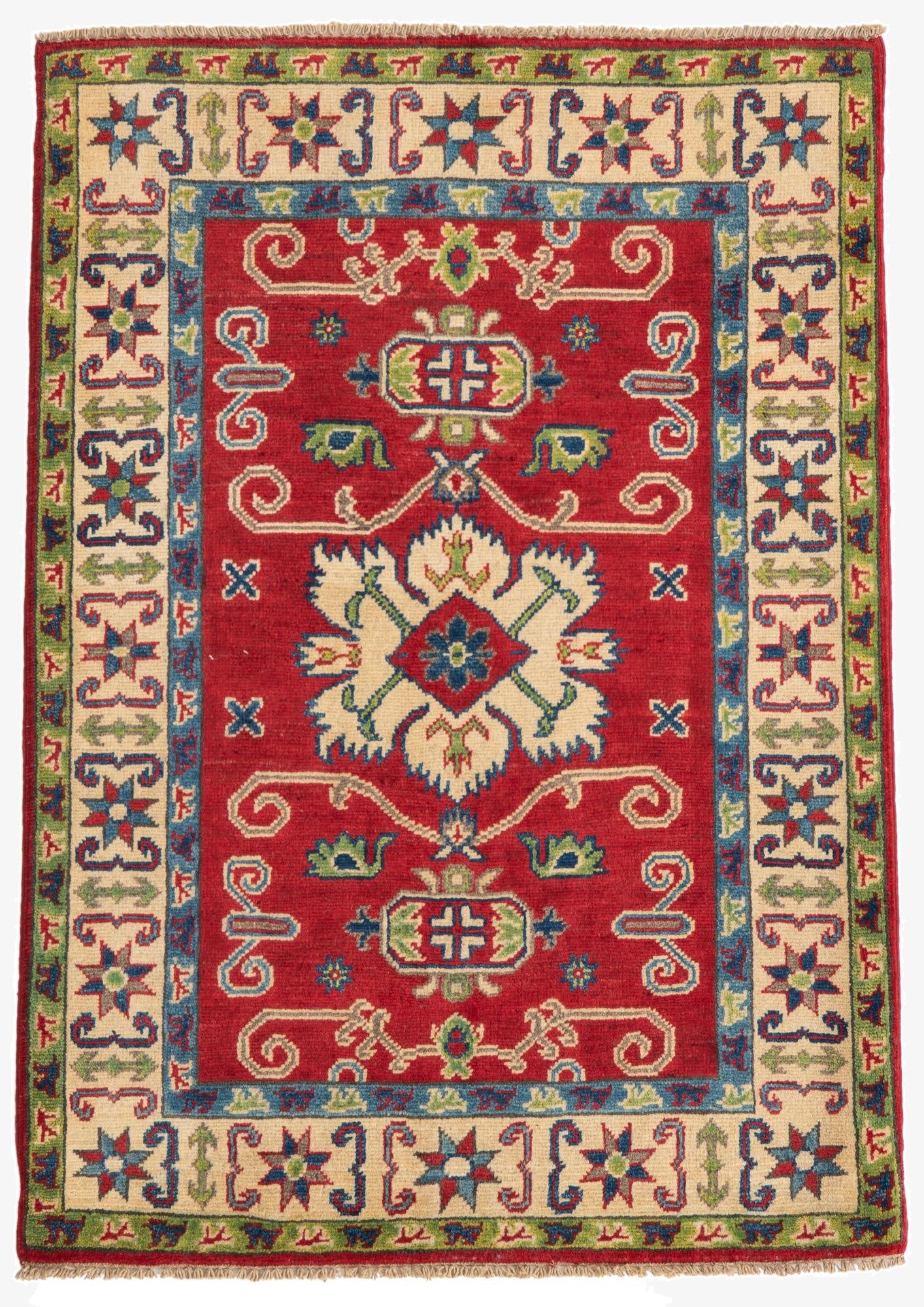  3' x 4' 2  Hand Knotted Kazak Rug