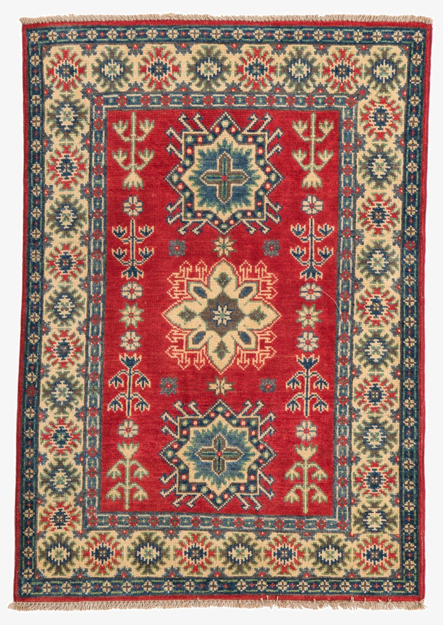  2' 9 x 4' 1  Hand Knotted Kazak Rug