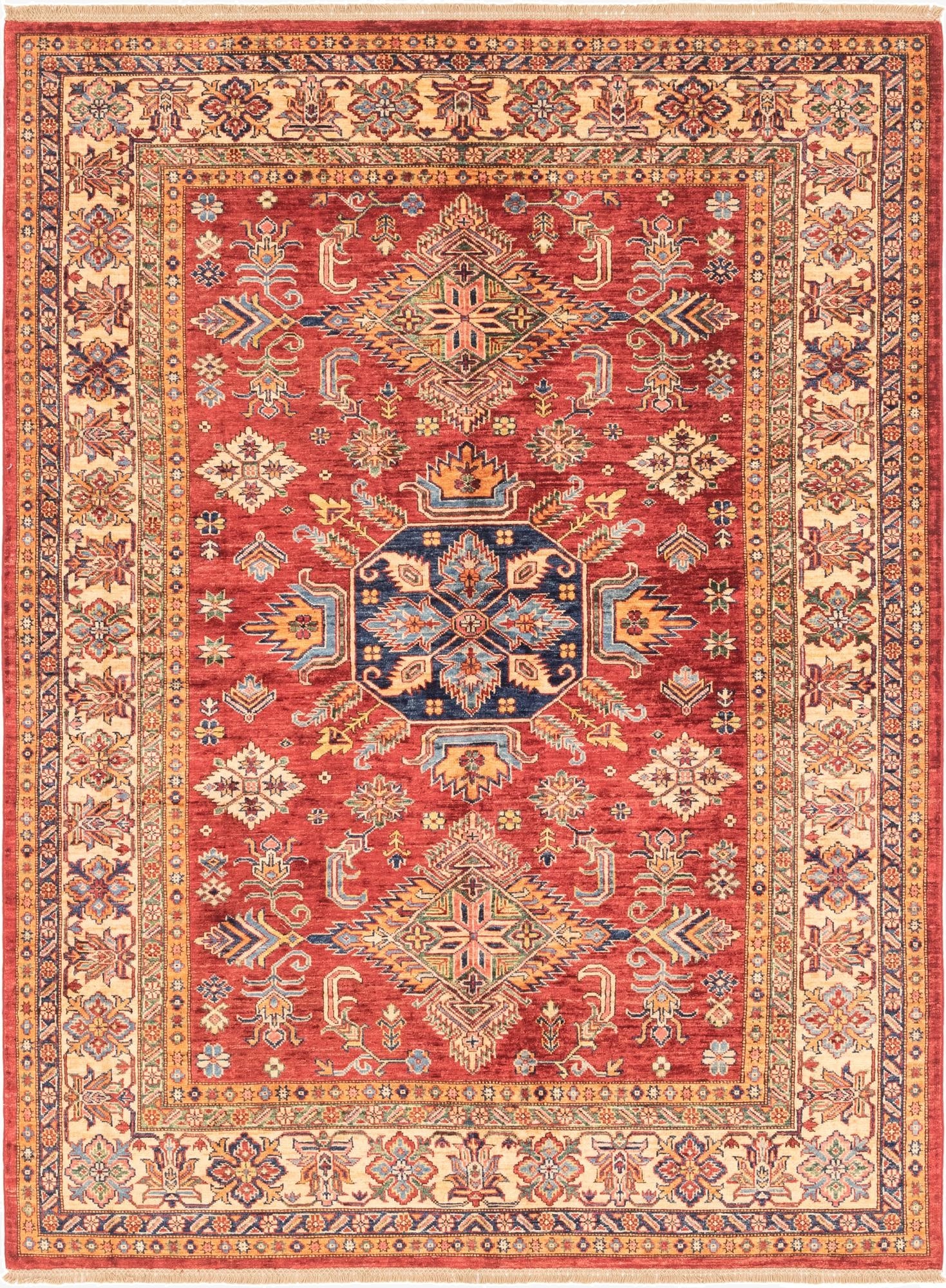  5' 10 x 7' 11  Hand Knotted Kazak Oriental Rug
