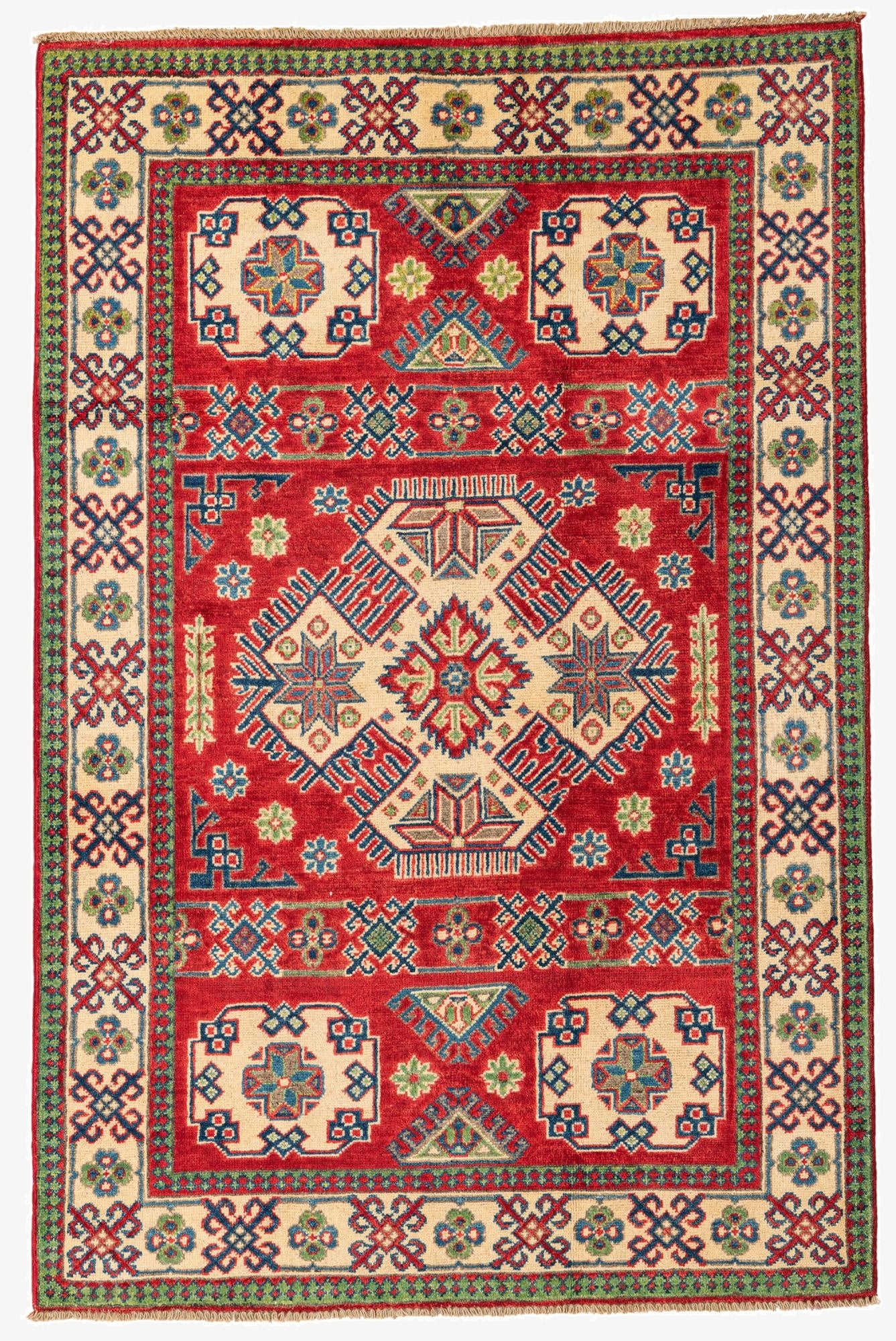  4' x 6'  Hand Knotted Kazak Rug