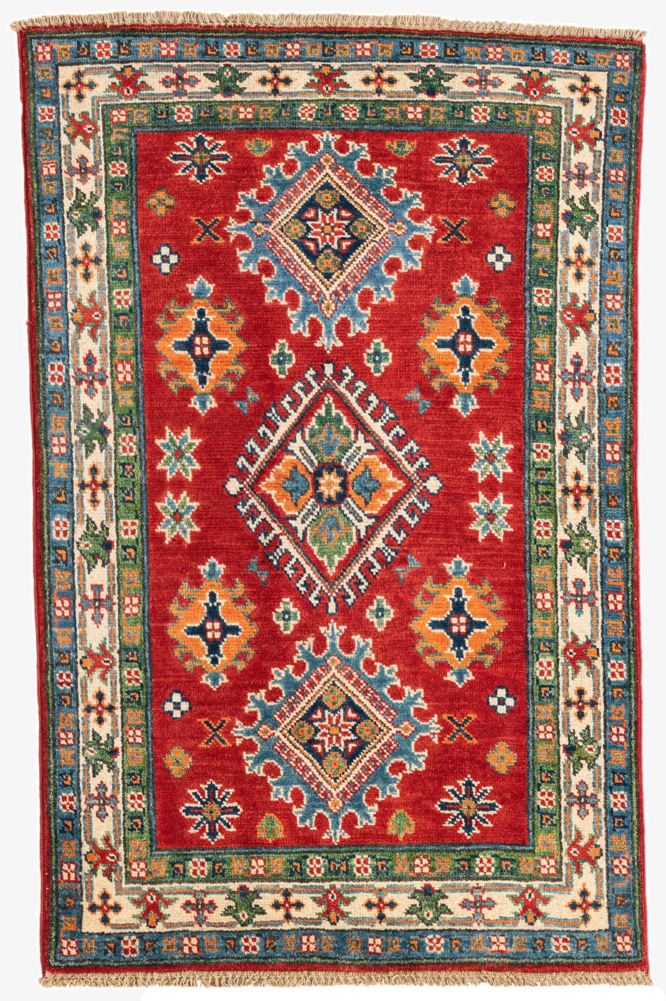  2' 8 x 4' 3  Hand Knotted Kazak Rug