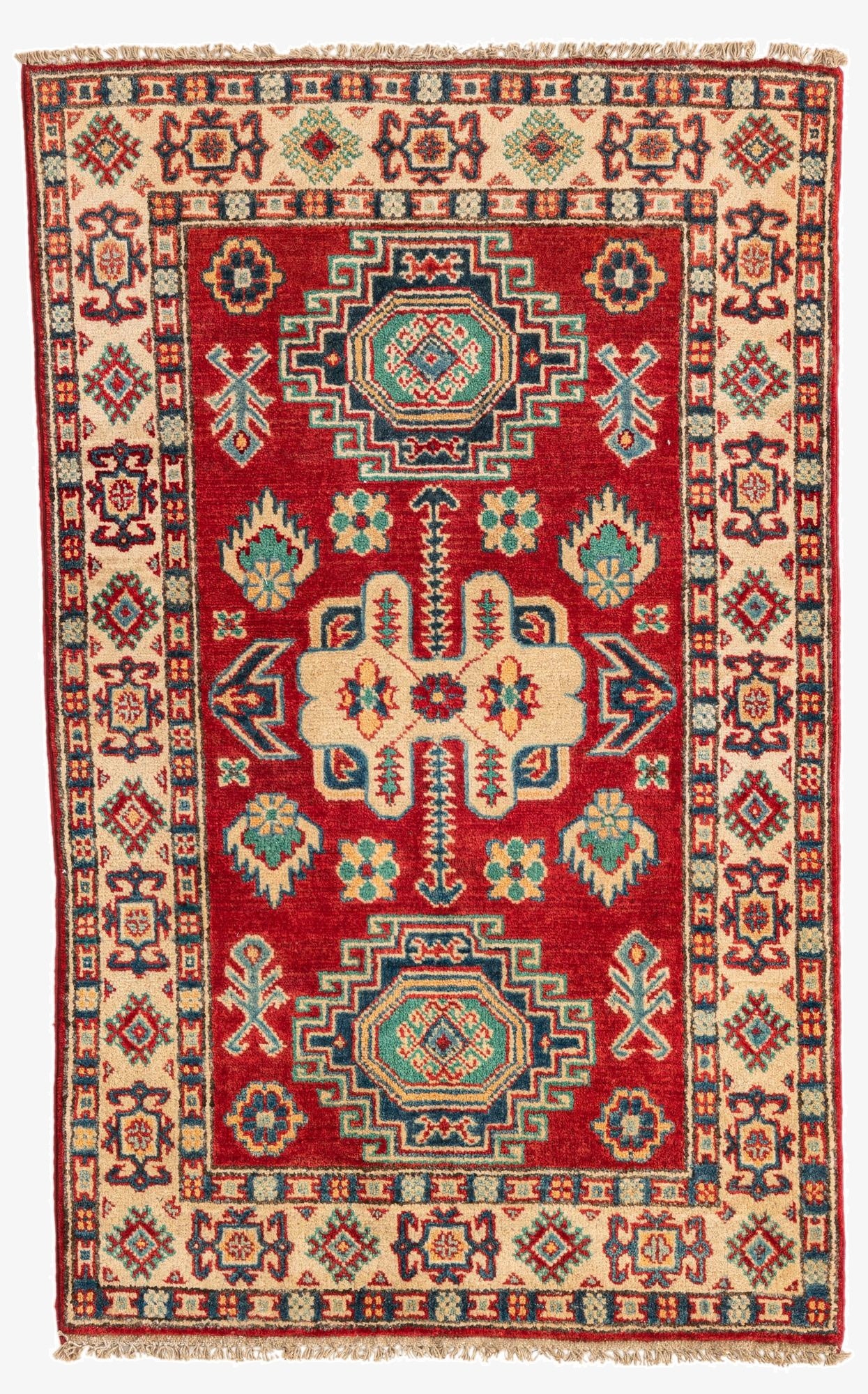  2' 8 x 4' 3  Hand Knotted Kazak Rug