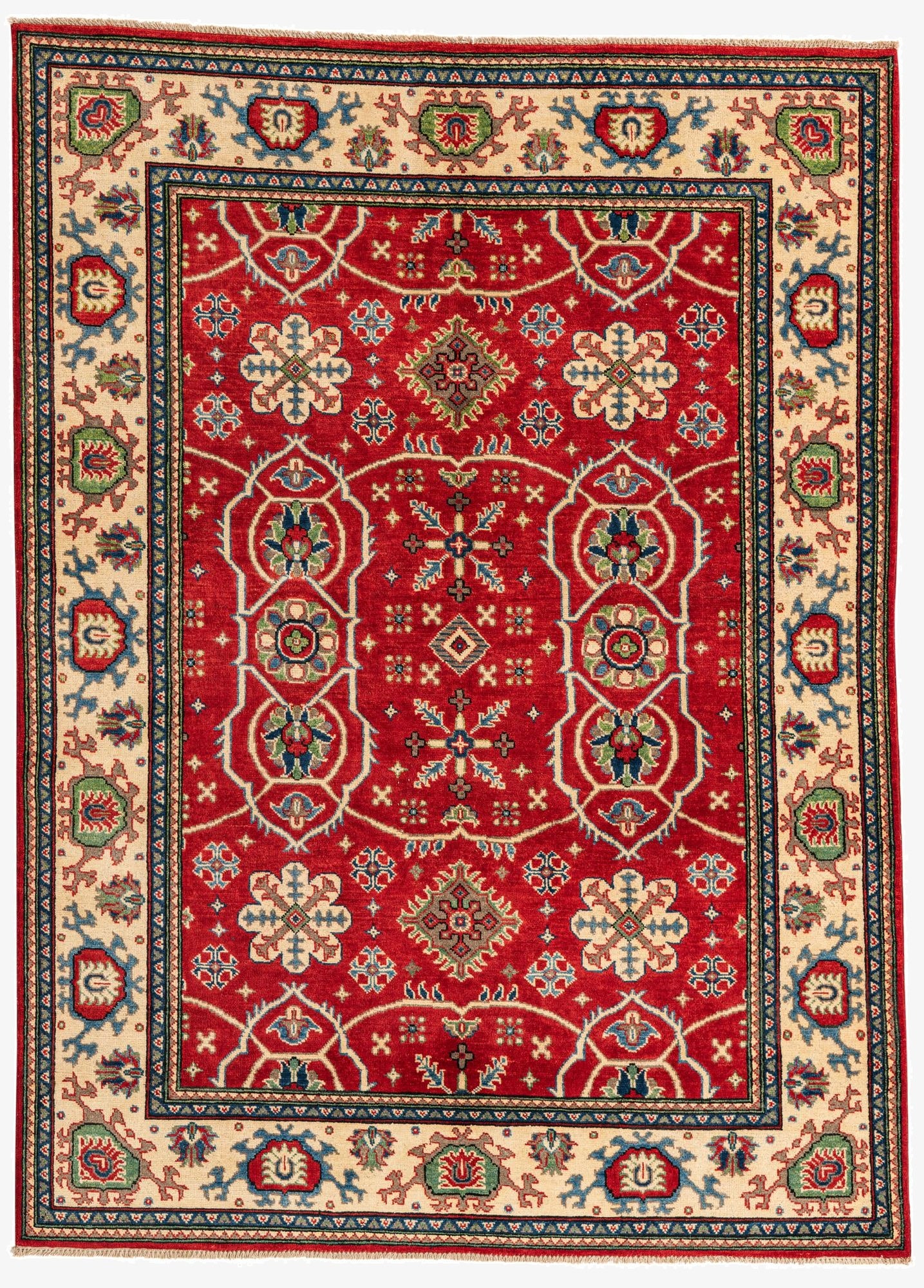  5' 8 x 7' 9  Hand Knotted Kazak Rug