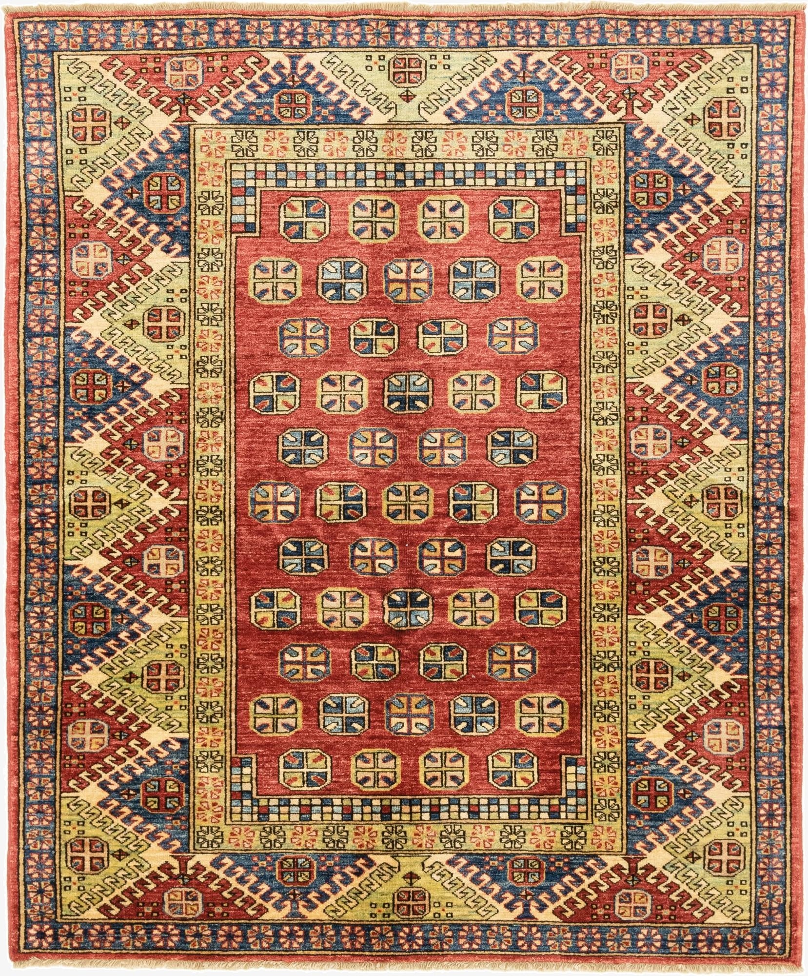  5' x 5' 10  Hand Knotted Kazak Oriental Rug