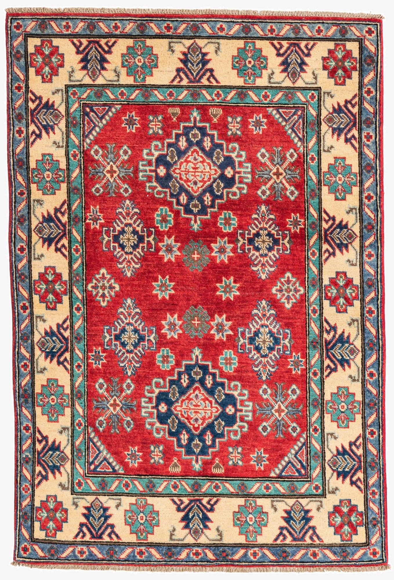  3' 4 x 5'  Hand Knotted Kazak Rug