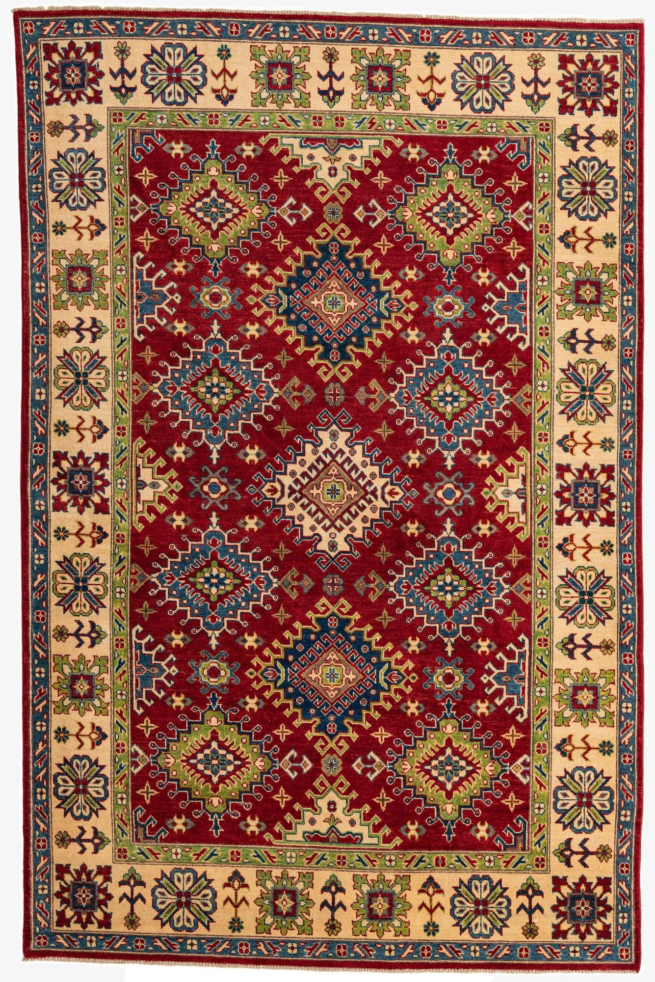  6' 7 x 10'  Hand Knotted Kazak Rug