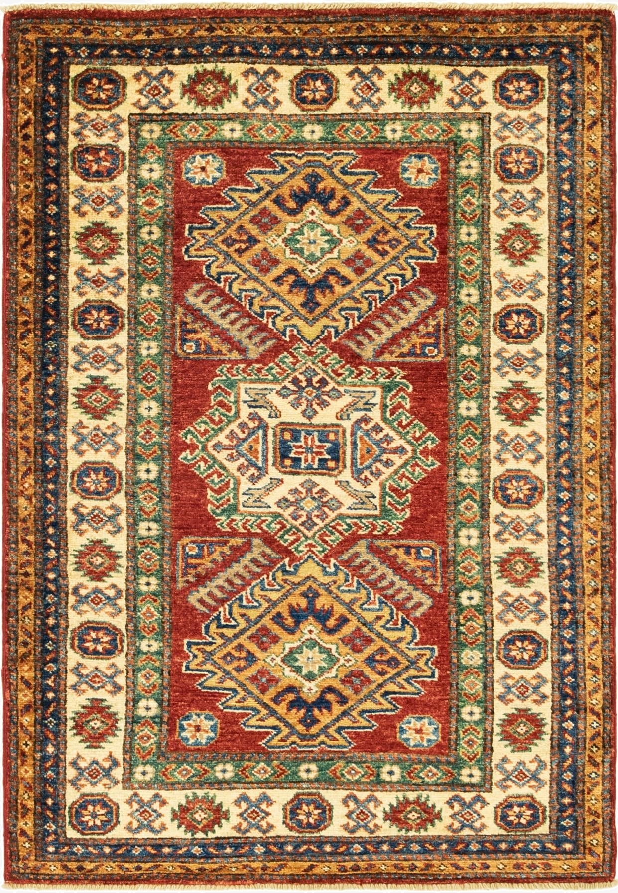  3' x 4' 4  Hand Knotted Kazak Oriental Rug