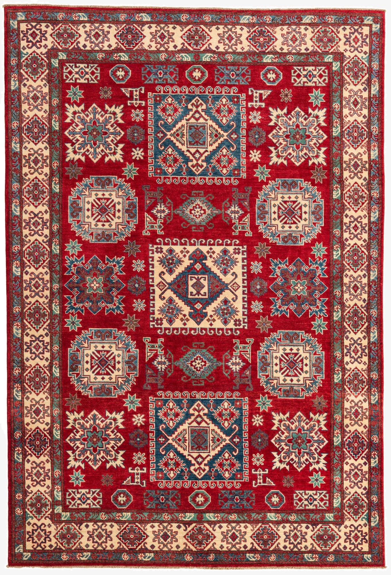  6' 7 x 9' 8  Hand Knotted Kazak Rug