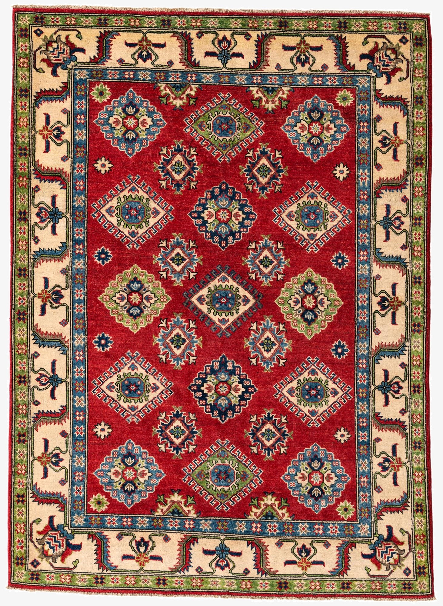  5' 1 x 7' 1  Hand Knotted Kazak Rug