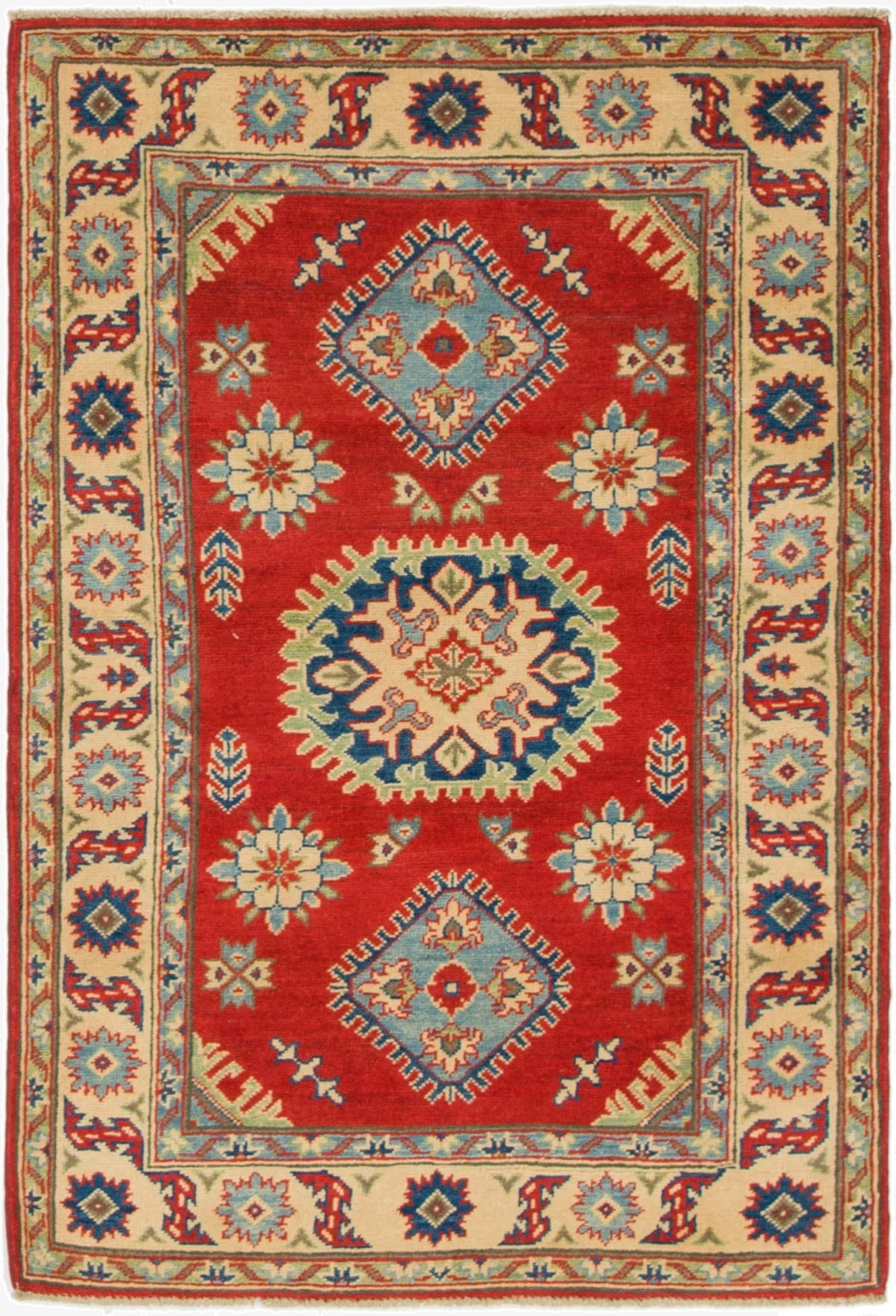  3' 3 x 4' 9  Hand Knotted Kazak Rug