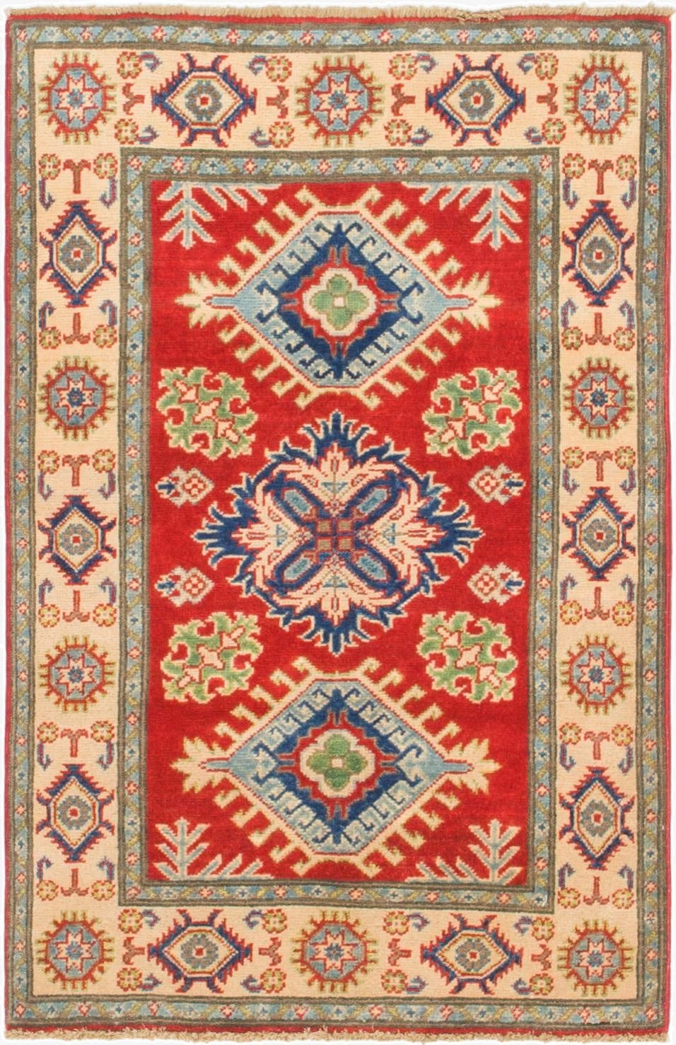  2' 8 x 4' 2  Hand Knotted Kazak Rug