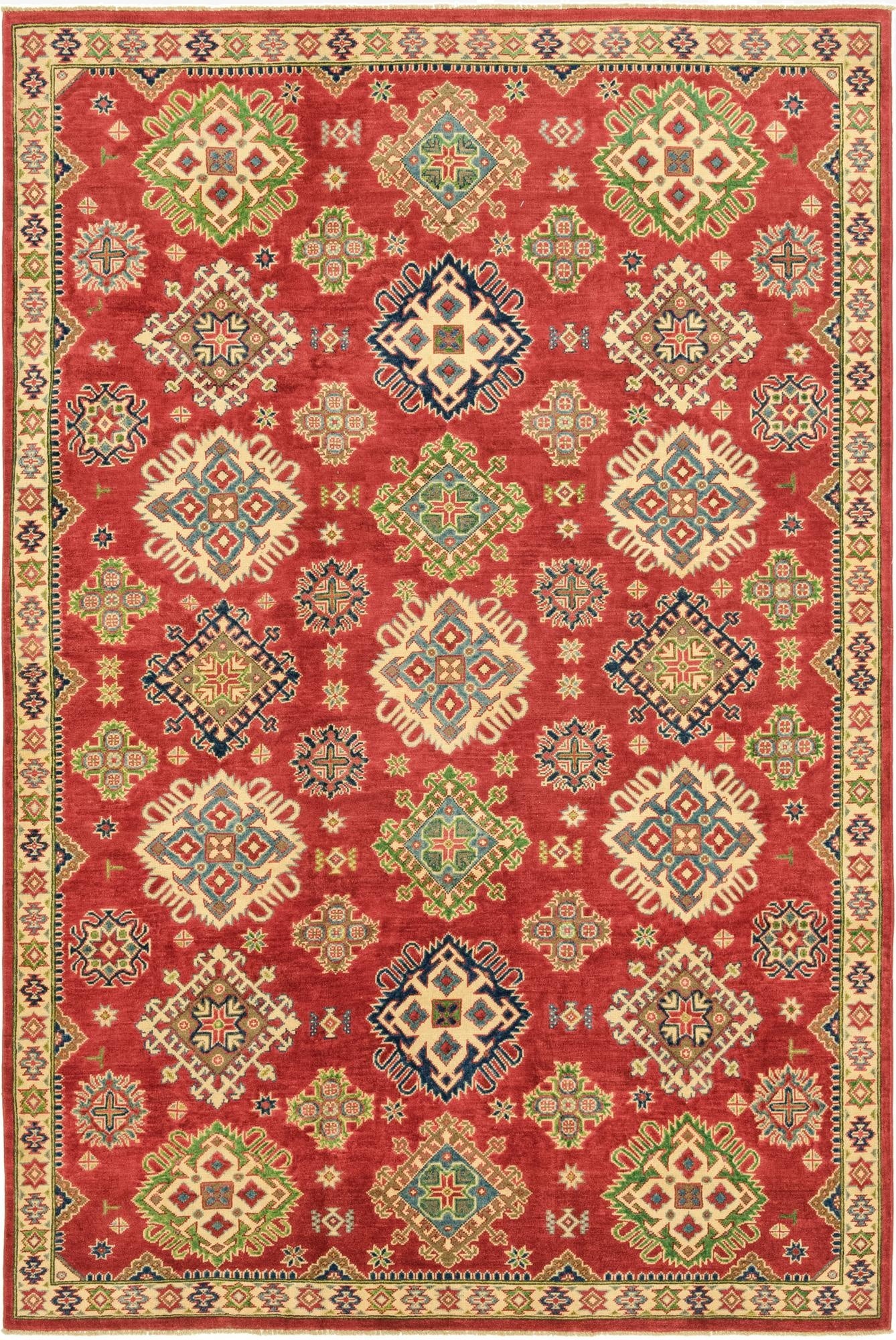  6' 6 x 9' 10  Hand Knotted Kazak Rug
