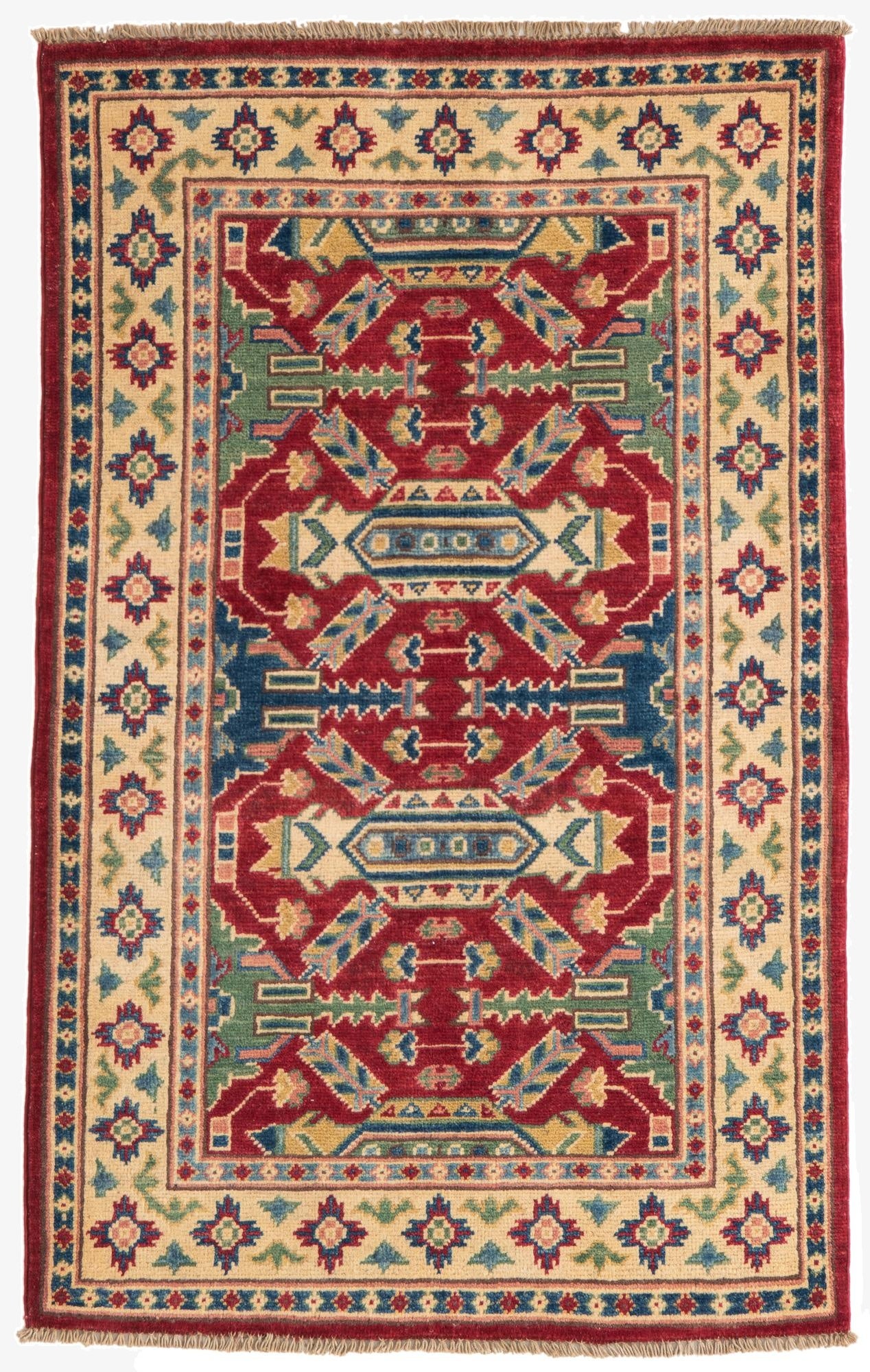  2' 8 x 4' 3  Hand Knotted Kazak Rug