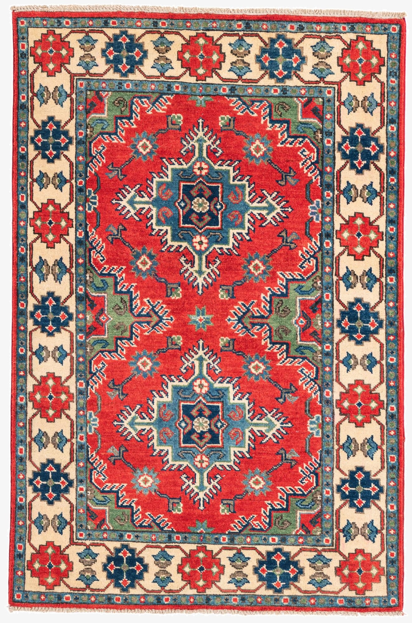  3' 3 x 5'  Hand Knotted Kazak Rug