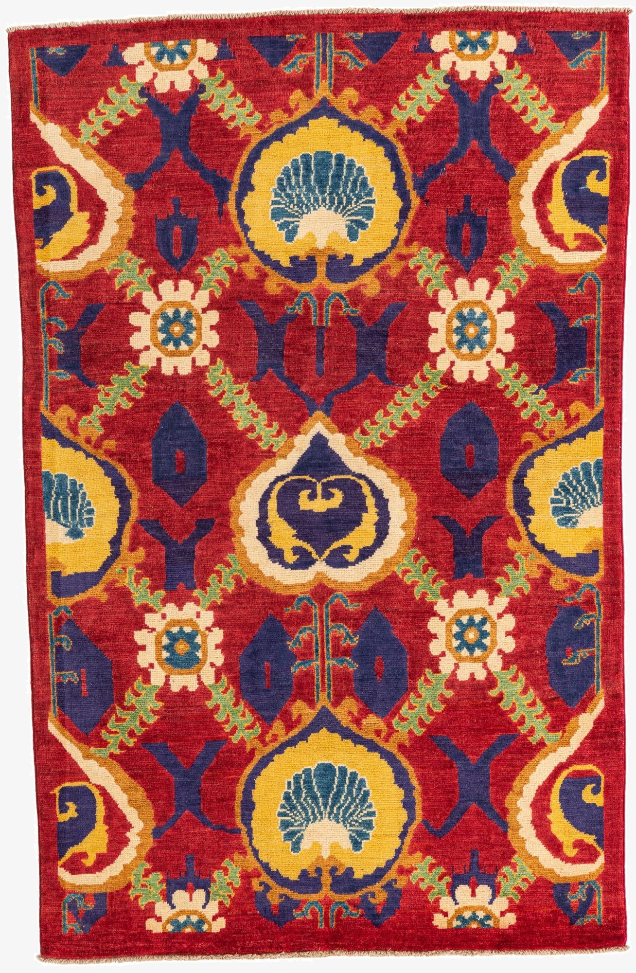  3' 10 x 6' 1  Hand Knotted Kazak Rug
