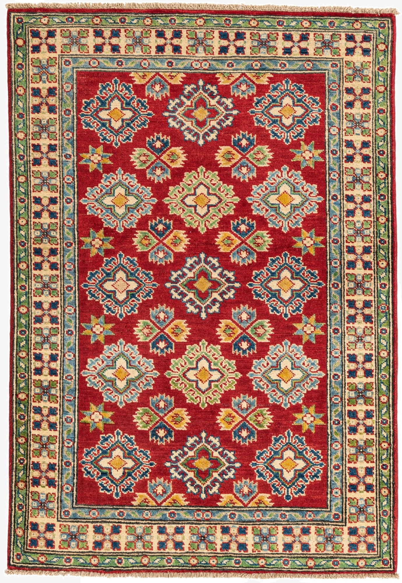  3' 4 x 4' 10  Hand Knotted Kazak Rug