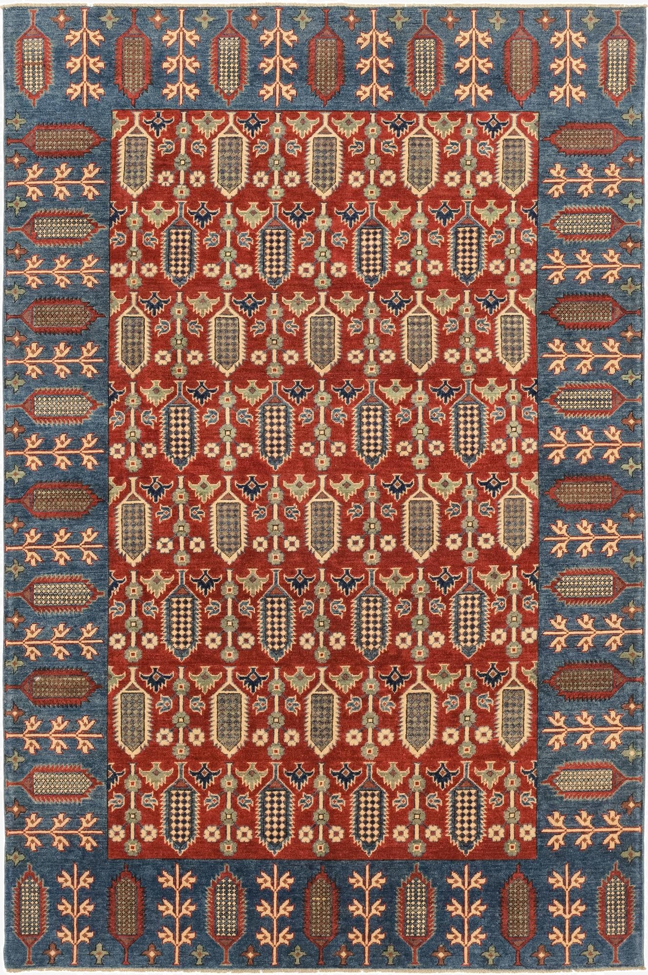  6' 6 x 9' 9  Hand Knotted Kazak Rug