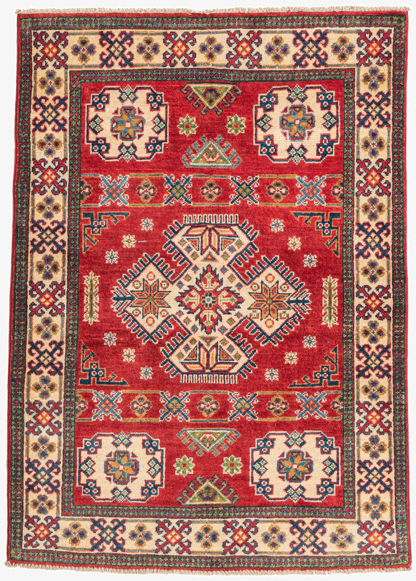  3' 6 x 5'  Hand Knotted Kazak Rug