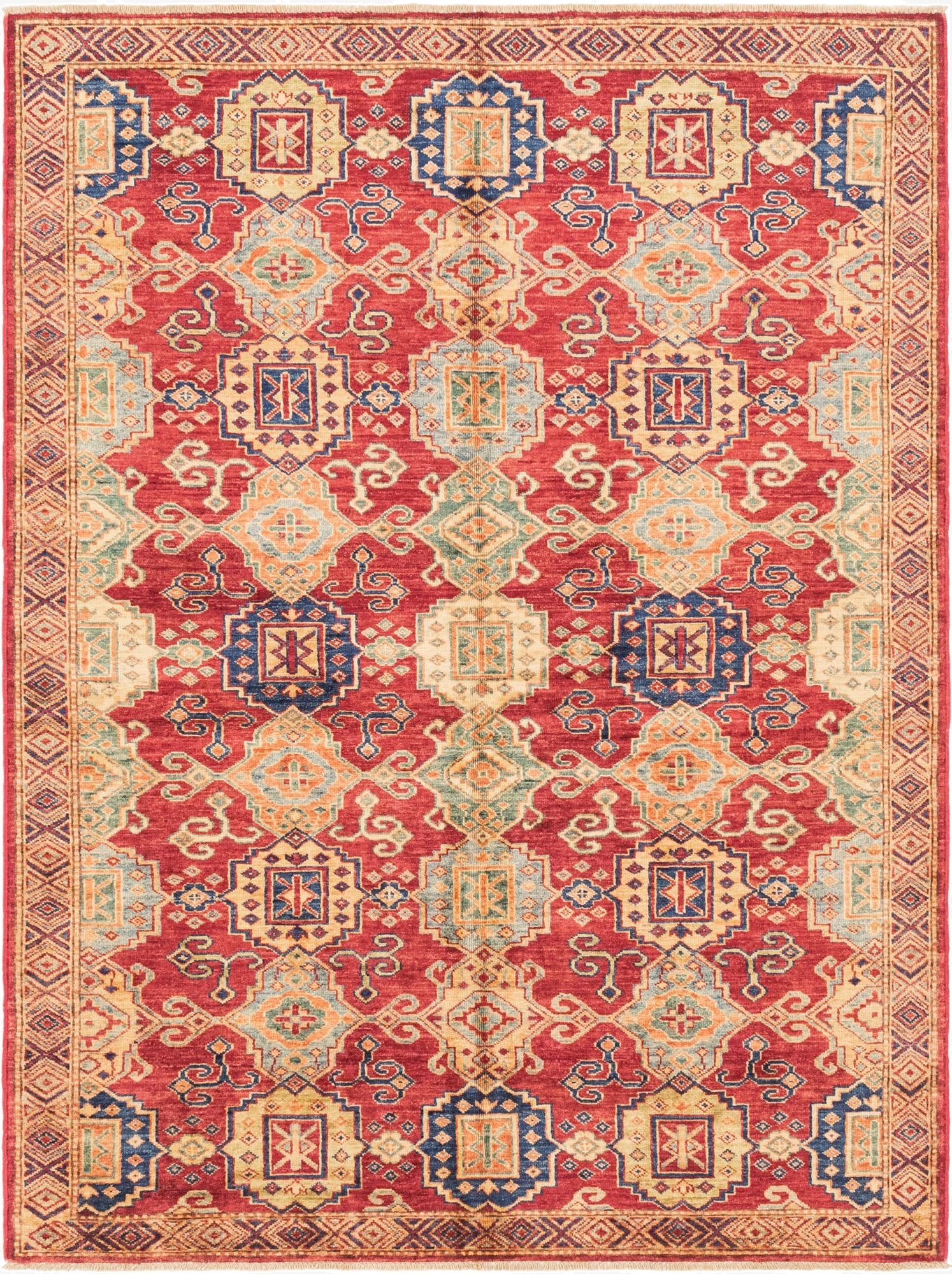  4' 10 x 6' 8  Hand Knotted Kazak Oriental Rug