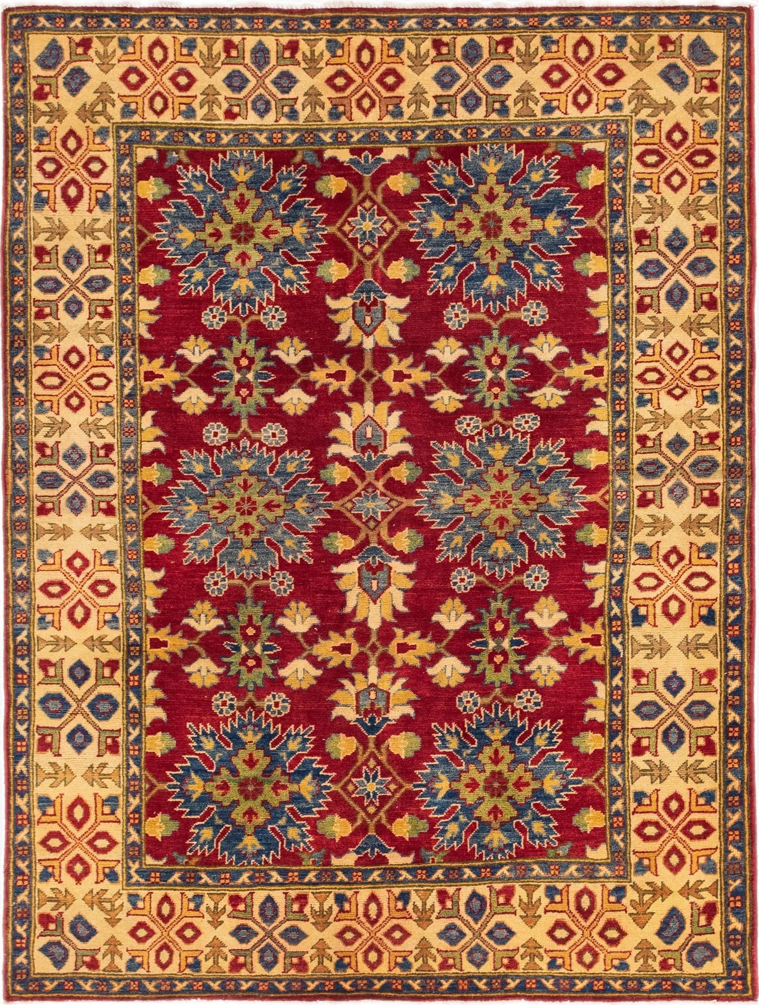  5' 2 x 6' 8  Hand Knotted Kazak Rug
