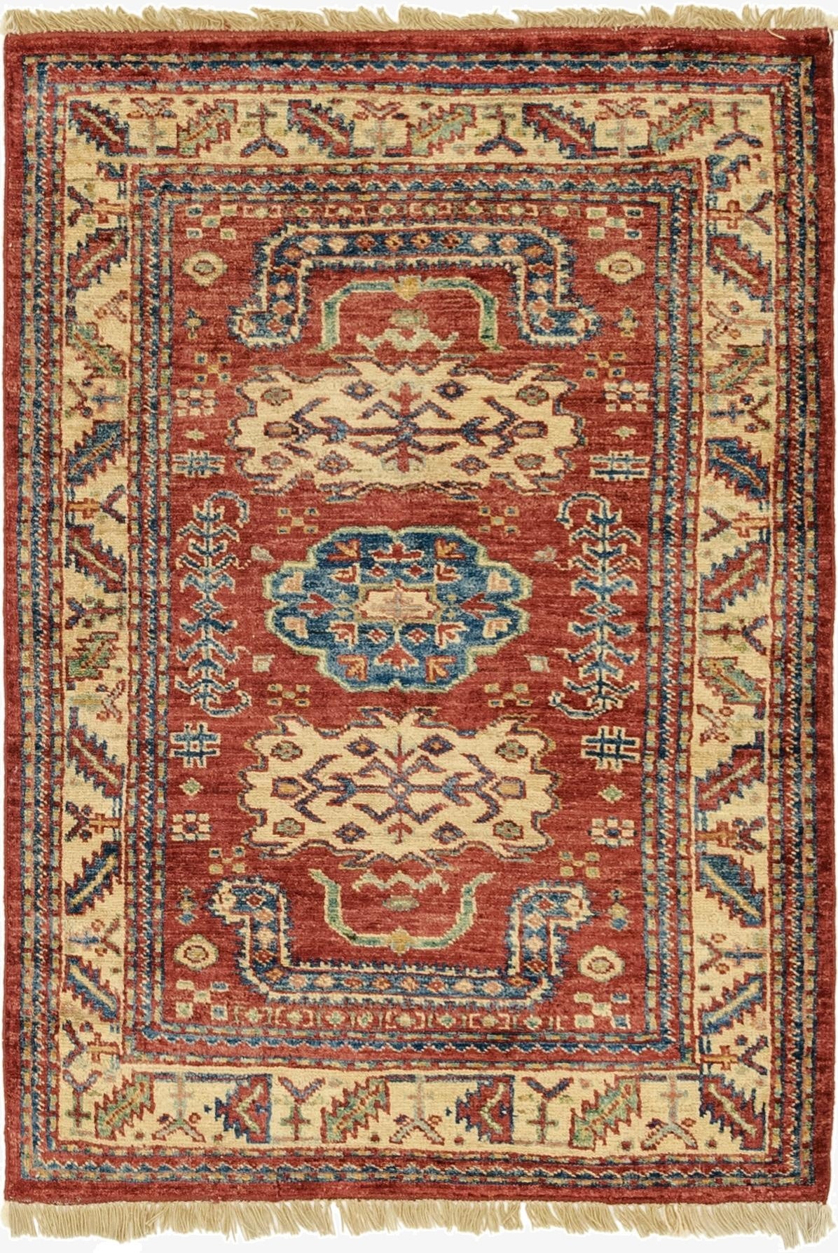  2' 8 x 4'  Hand Knotted Kazak Oriental Rug