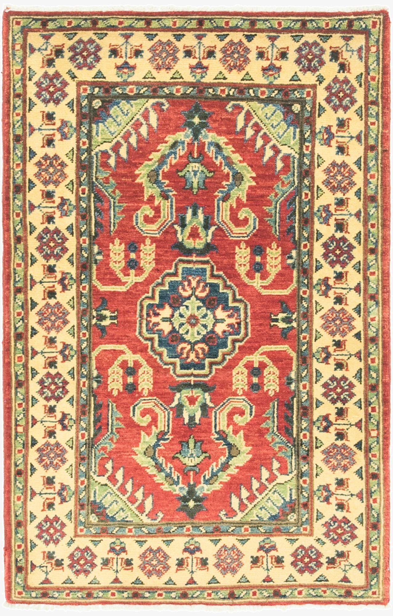  2' 9 x 4' 3  Hand Knotted Kazak Rug