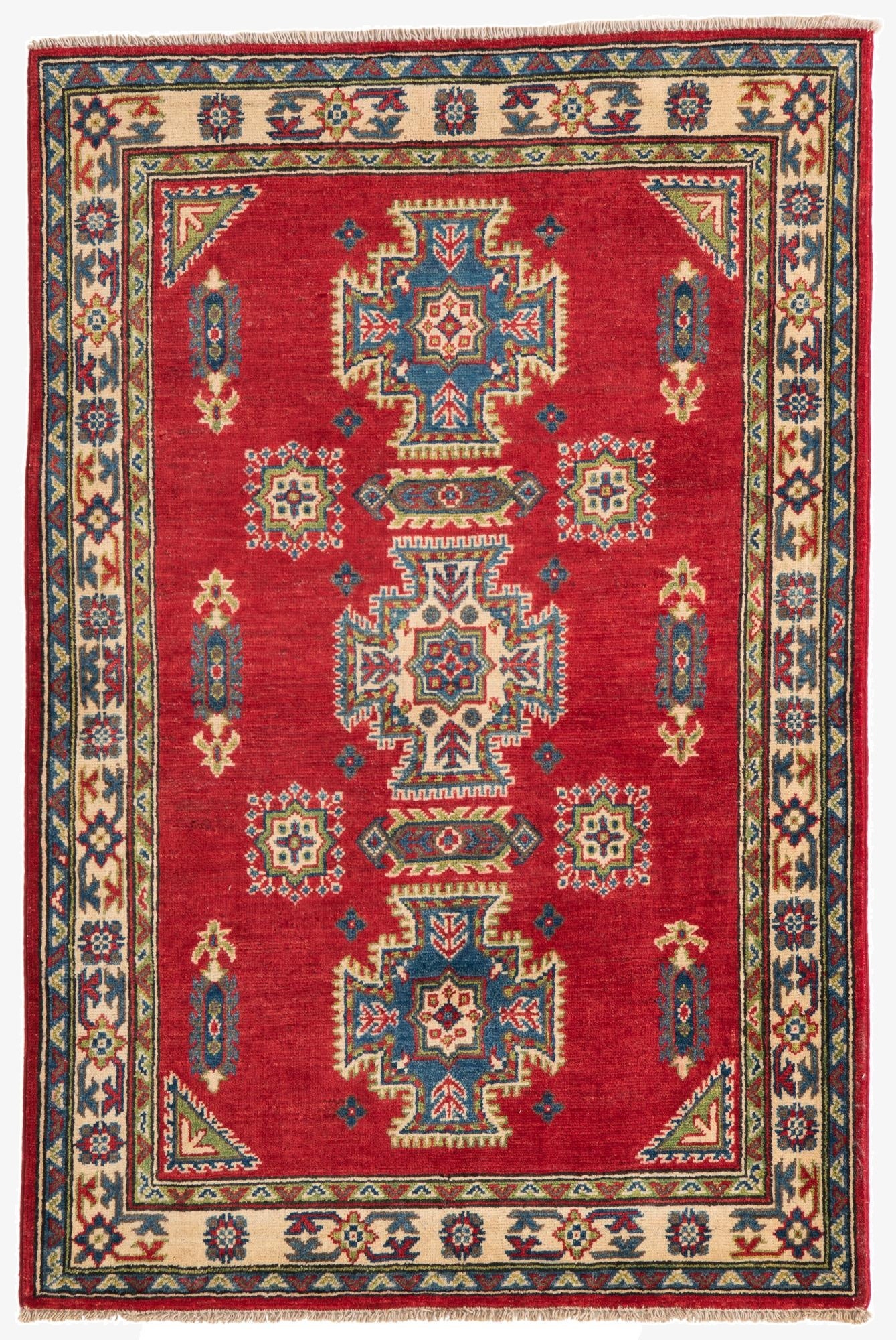  3' 4 x 5' 1  Hand Knotted Kazak Rug