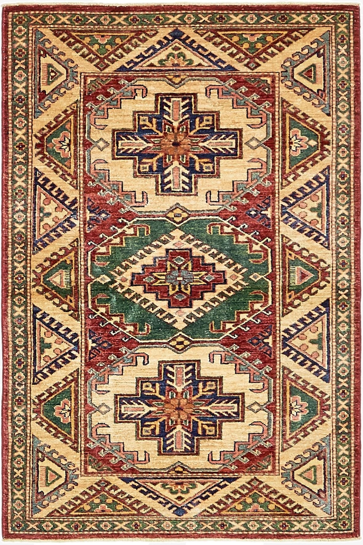  3' x 4' 10  Hand Knotted Kazak Rug