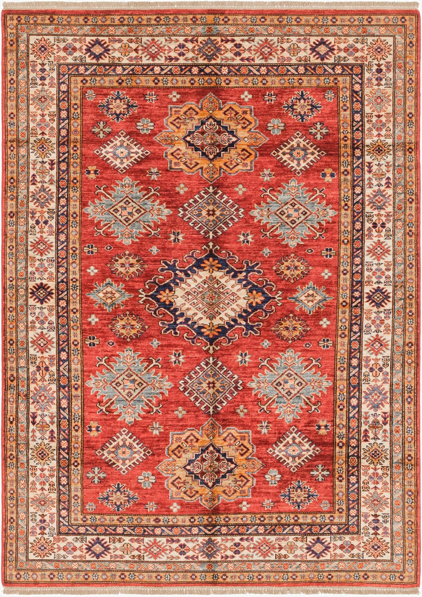  5' 2 x 7' 1  Hand Knotted Kazak Oriental Rug