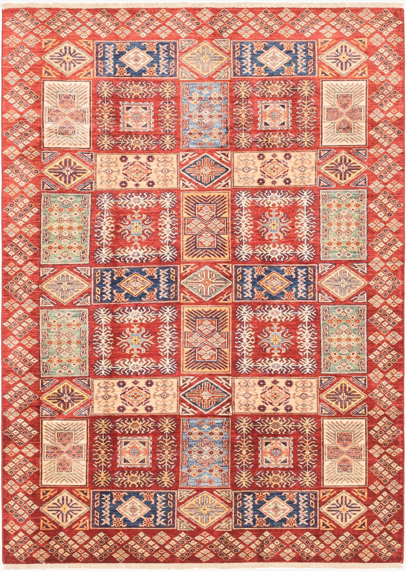  5' 8 x 7' 11  Hand Knotted Kazak Oriental Rug