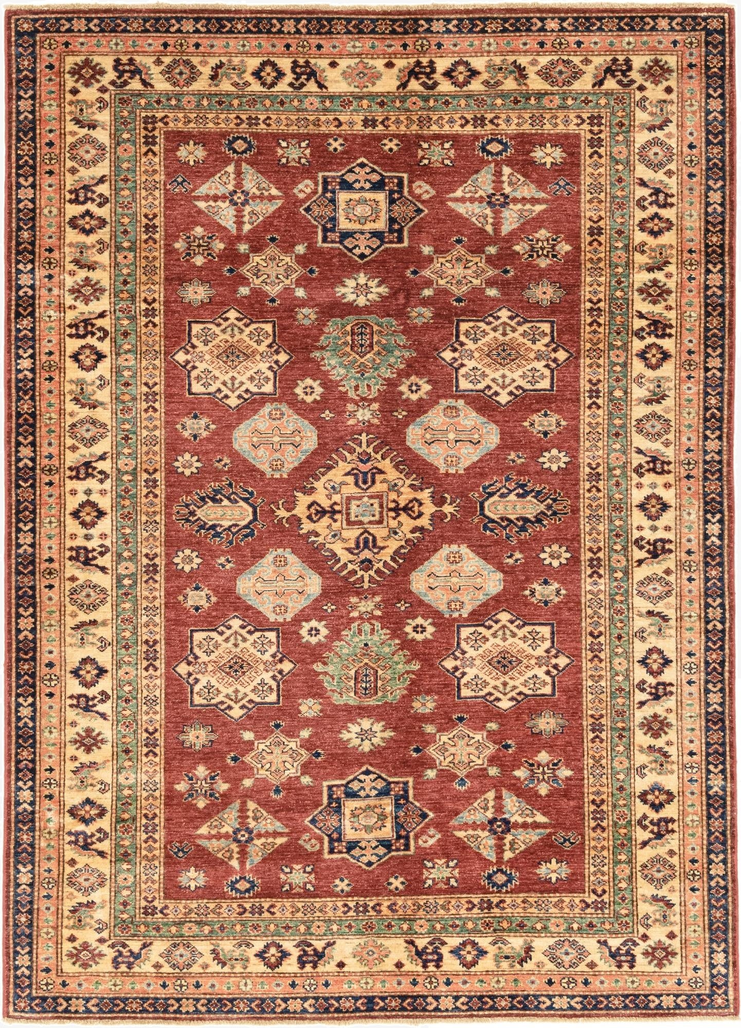  5' 6 x 7' 7  Hand Knotted Kazak Oriental Rug