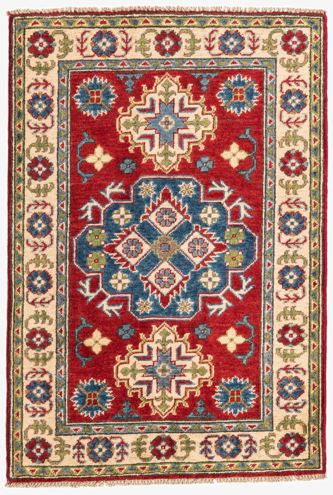  2' 8 x 4'  Hand Knotted Kazak Rug