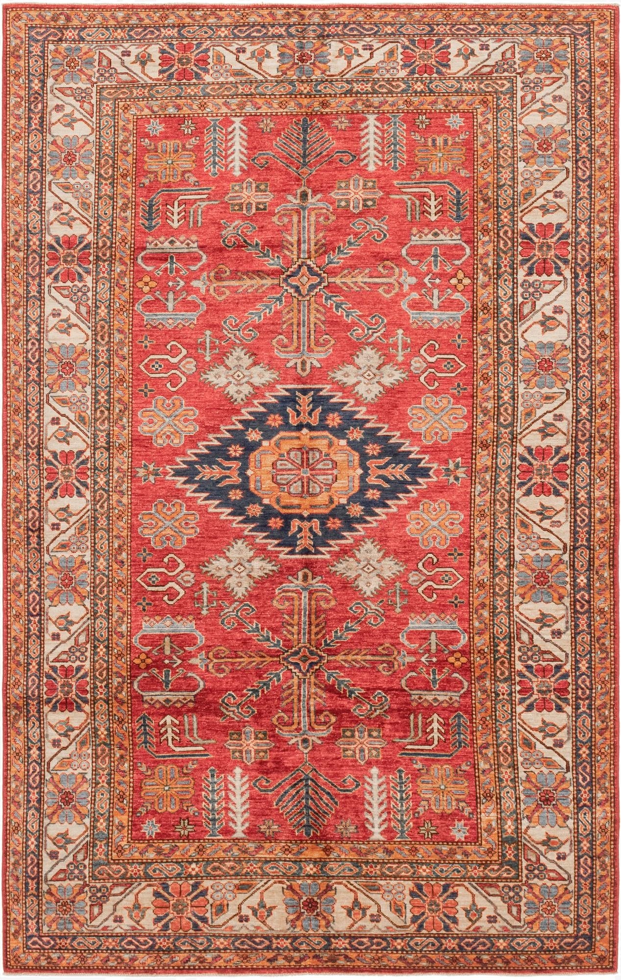 5' 7 x 9'  Hand Knotted Kazak Oriental Rug