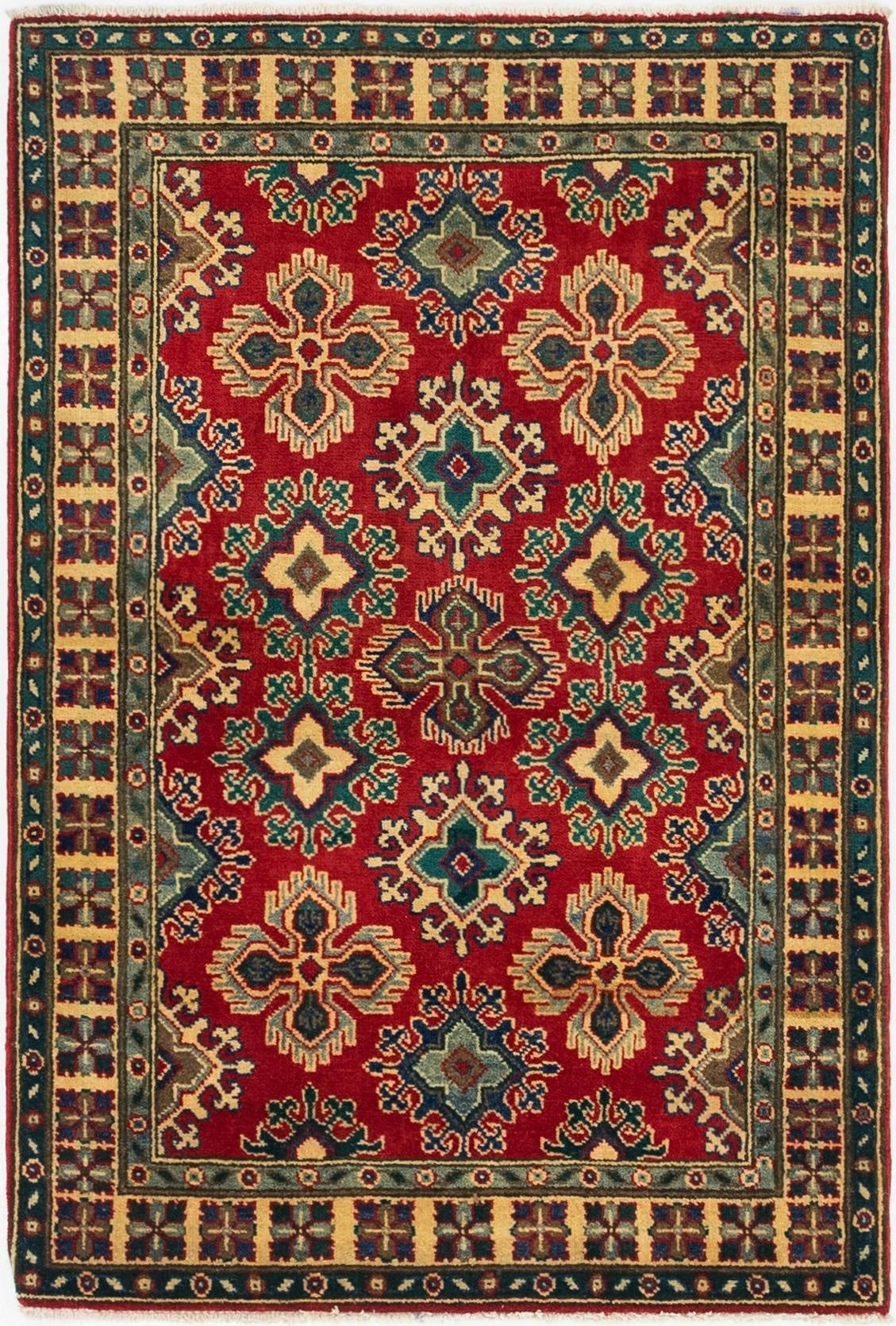  3' 4 x 4' 11  Hand Knotted Kazak Rug