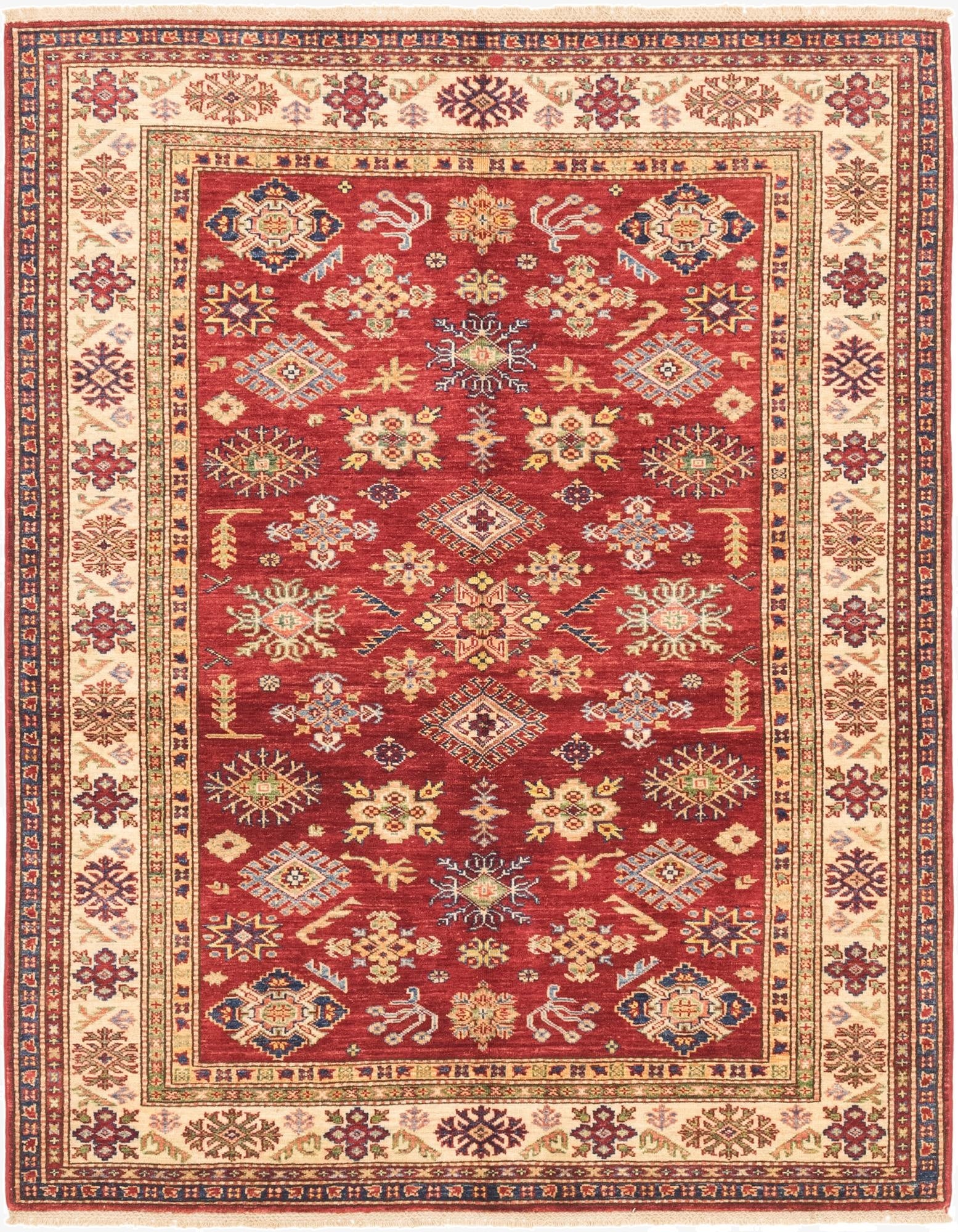  5' x 6' 3  Hand Knotted Kazak Oriental Rug