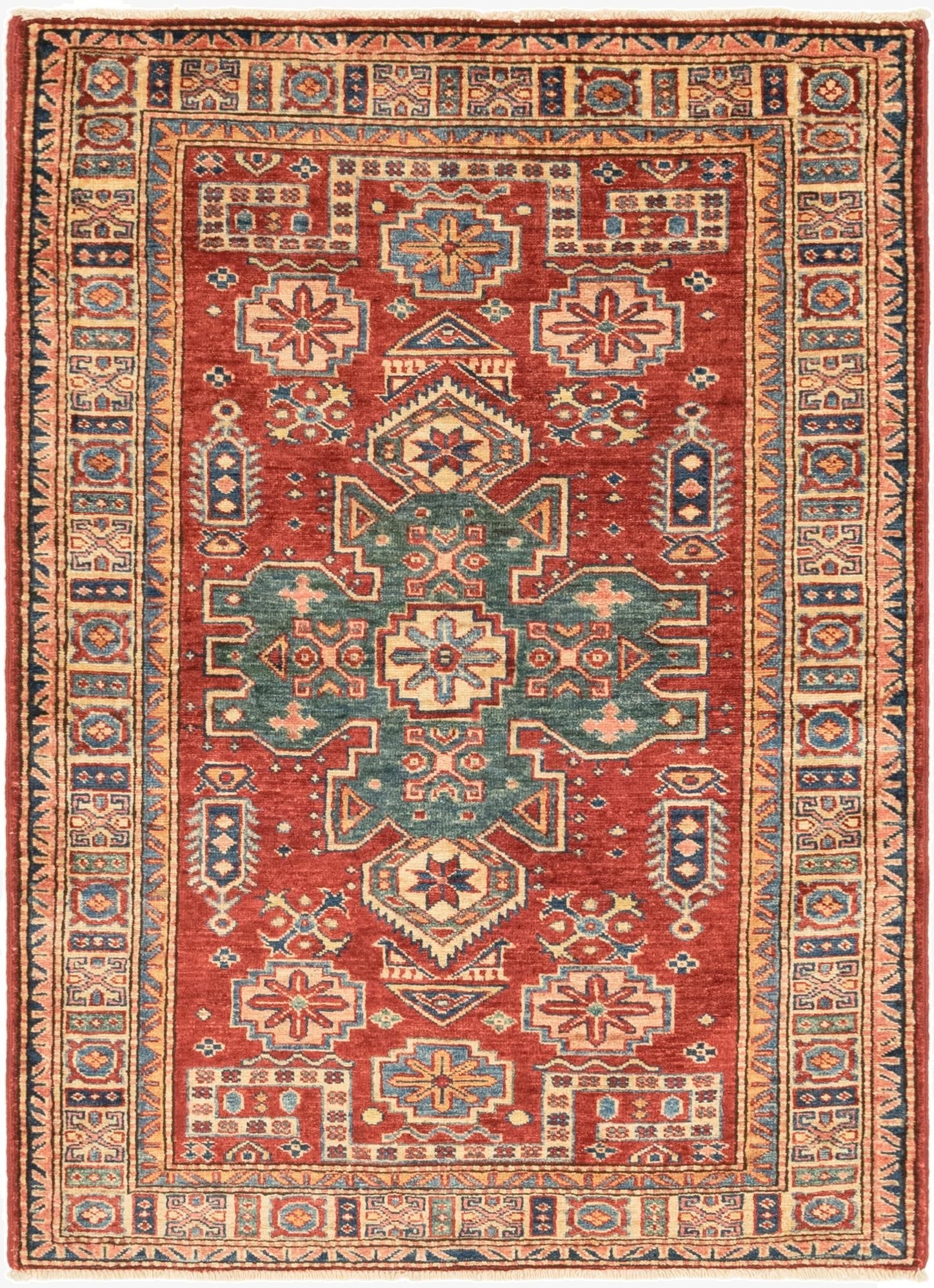  3' 5 x 5'  Hand Knotted Kazak Oriental Rug