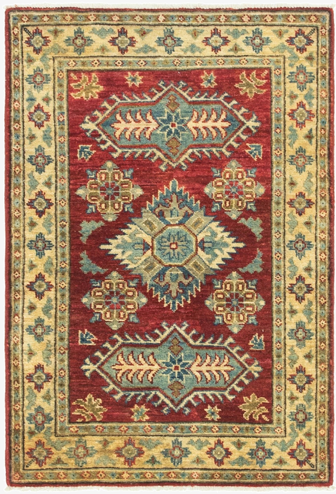  2' 8 x 4'  Hand Knotted Kazak Rug