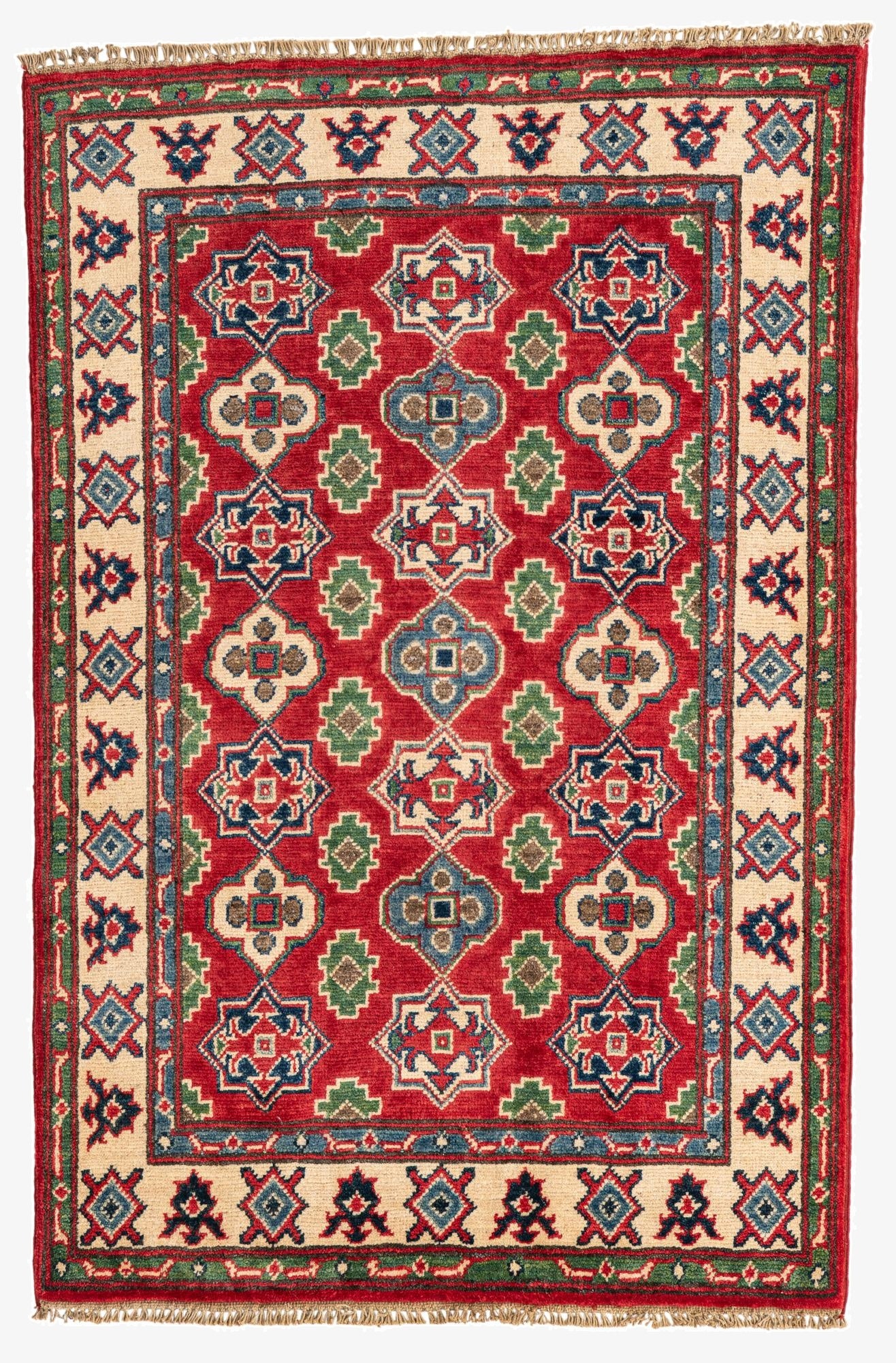  2' 10 x 4' 4  Hand Knotted Kazak Rug