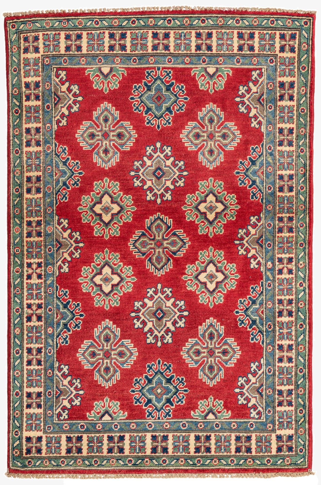  3' 5 x 5' 2  Hand Knotted Kazak Rug