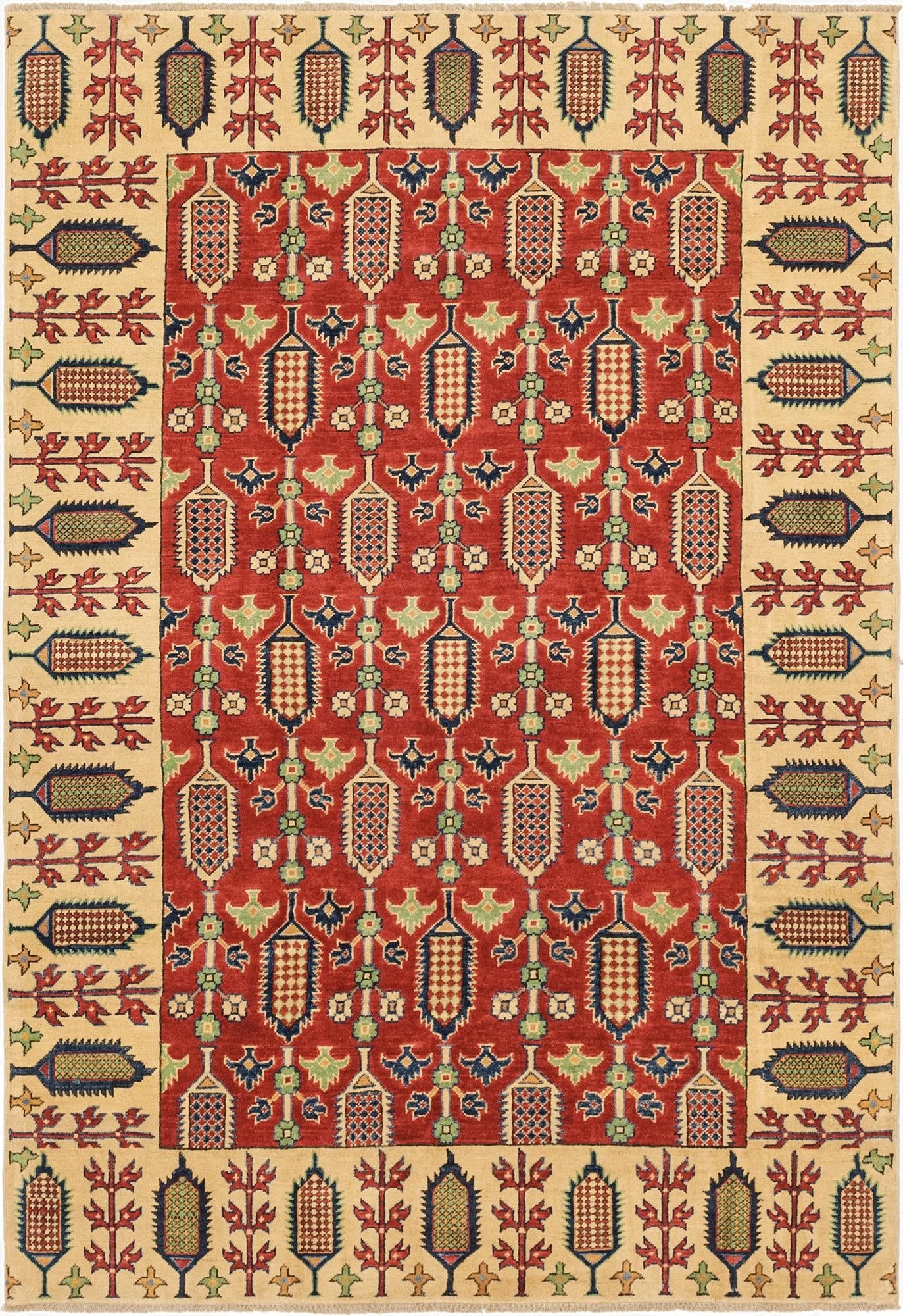  5' 5 x 8' 2  Hand Knotted Kazak Rug