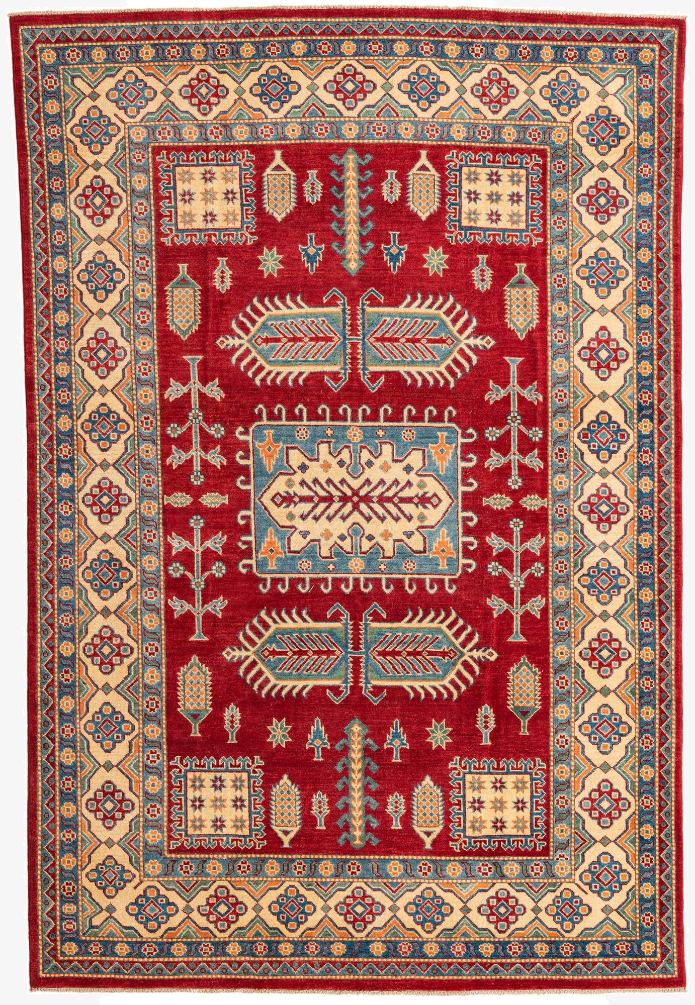  6' 6 x 9' 10  Hand Knotted Kazak Rug