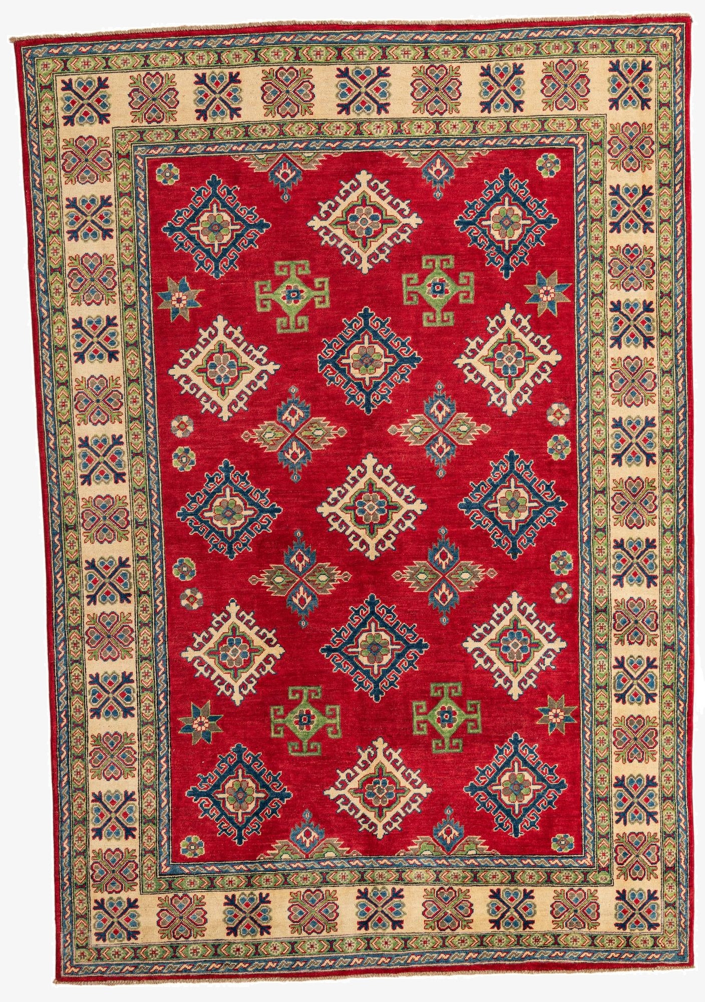  6' 5 x 9' 5  Hand Knotted Kazak Rug