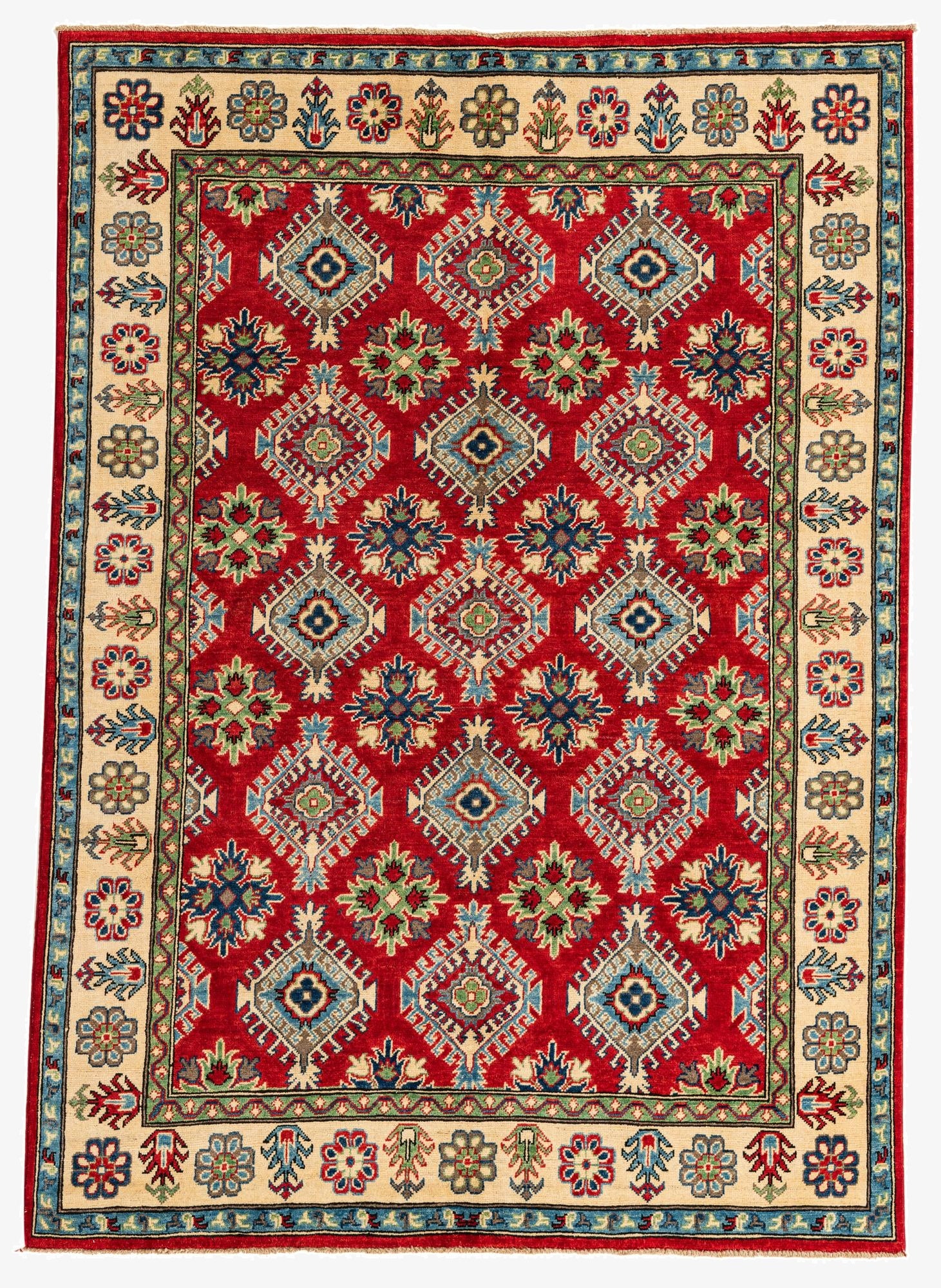  5' 6 x 7' 9  Hand Knotted Kazak Rug