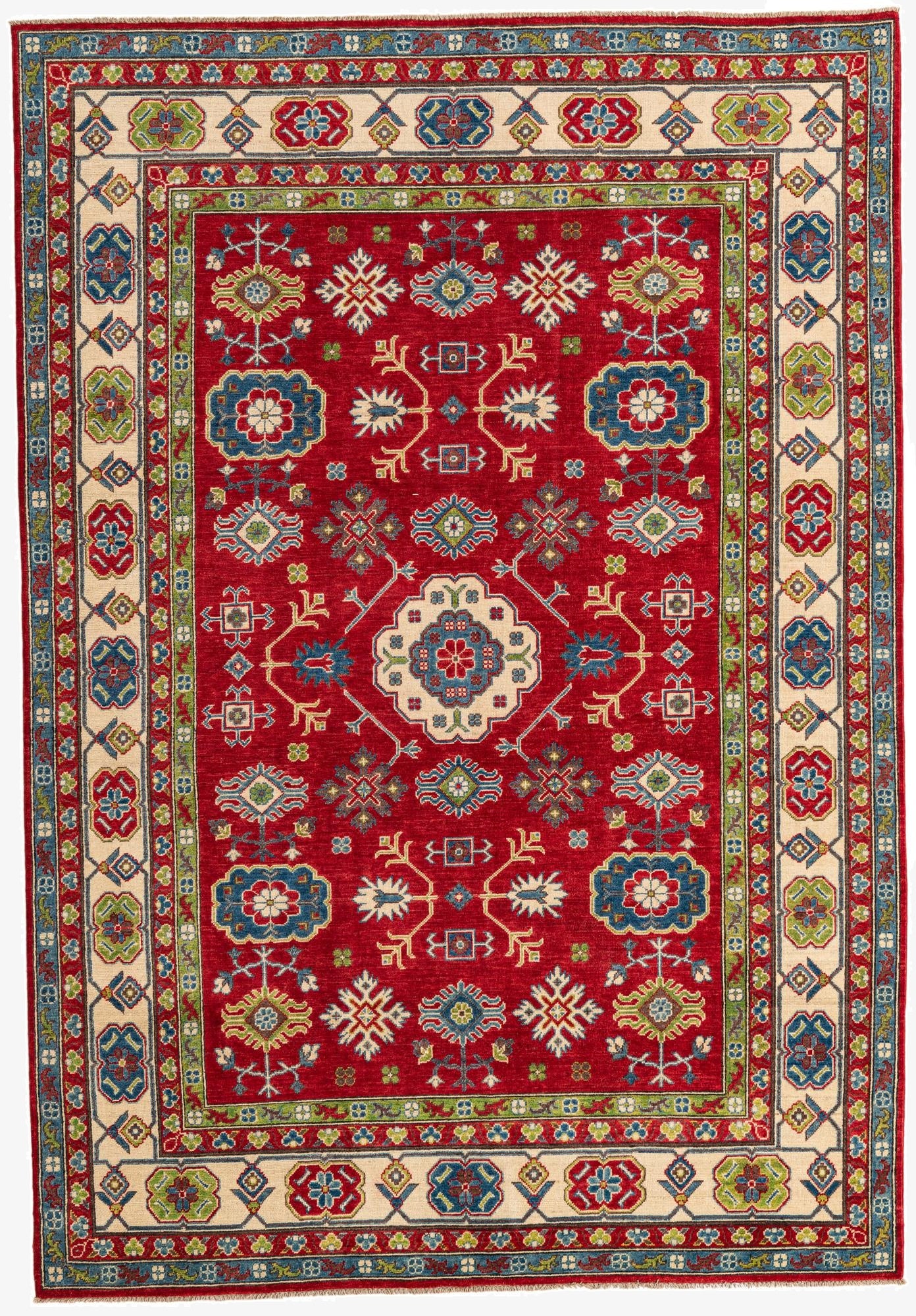  6' 8 x 9' 7  Hand Knotted Kazak Rug
