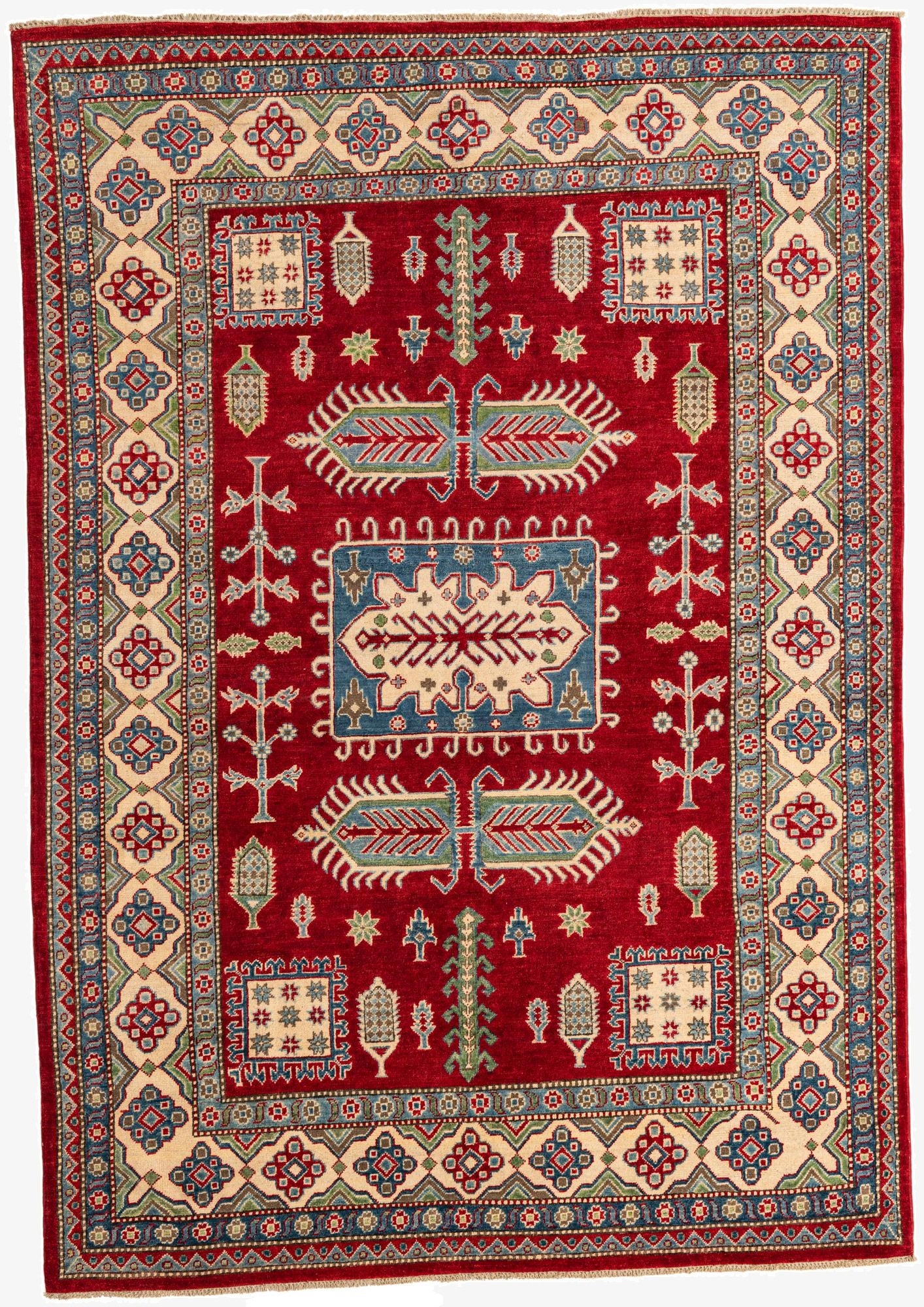  6' 6 x 9' 8  Hand Knotted Kazak Rug