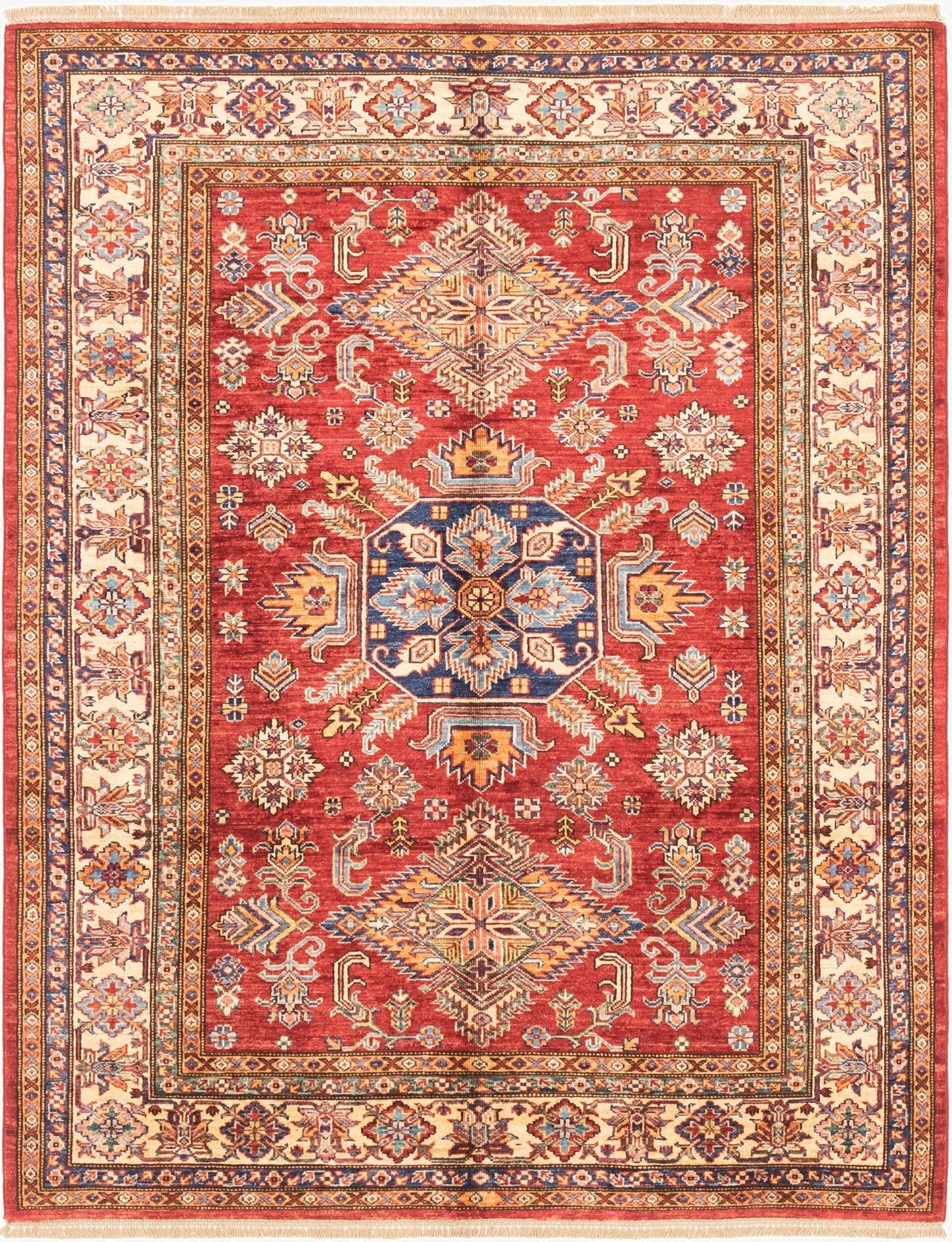  5' 2 x 6' 7  Hand Knotted Kazak Rug