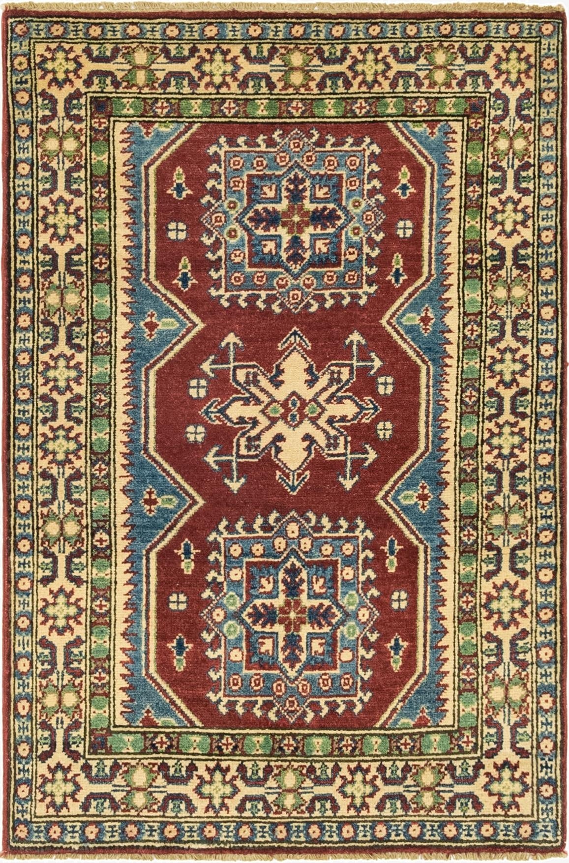  2' 9 x 4' 2  Hand Knotted Kazak Rug