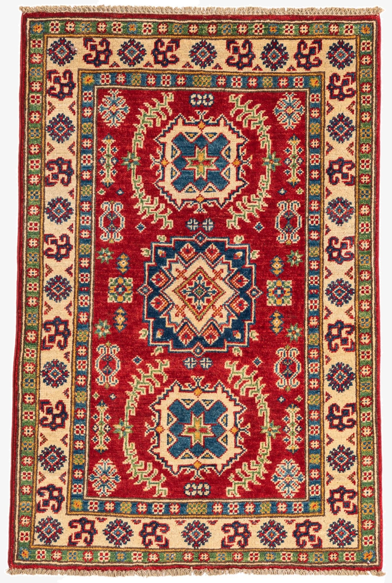  2' 7 x 4'  Hand Knotted Kazak Rug