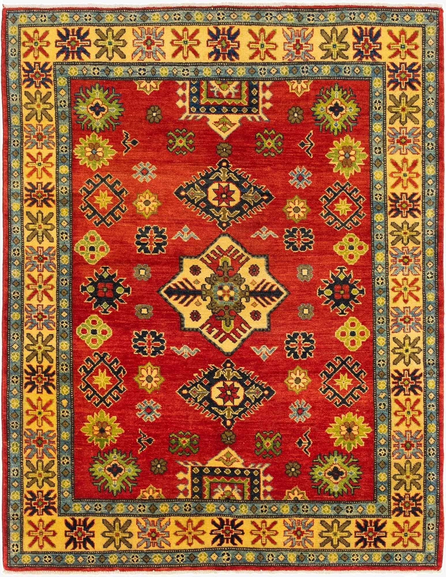  5' x 6' 5  Hand Knotted Kazak Rug